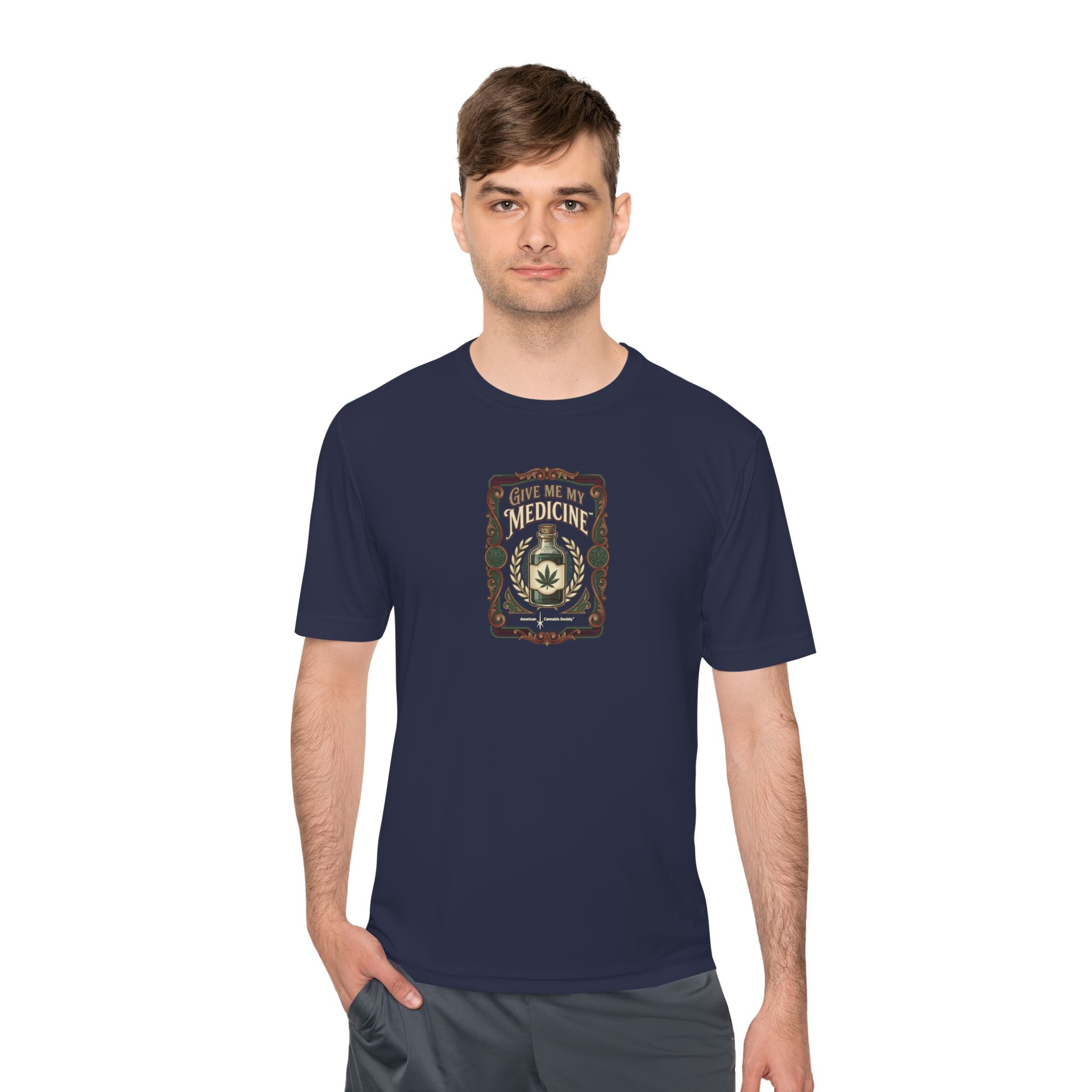 Give Me My Medicine Moisture Wicking Tee – True Navy – view 3