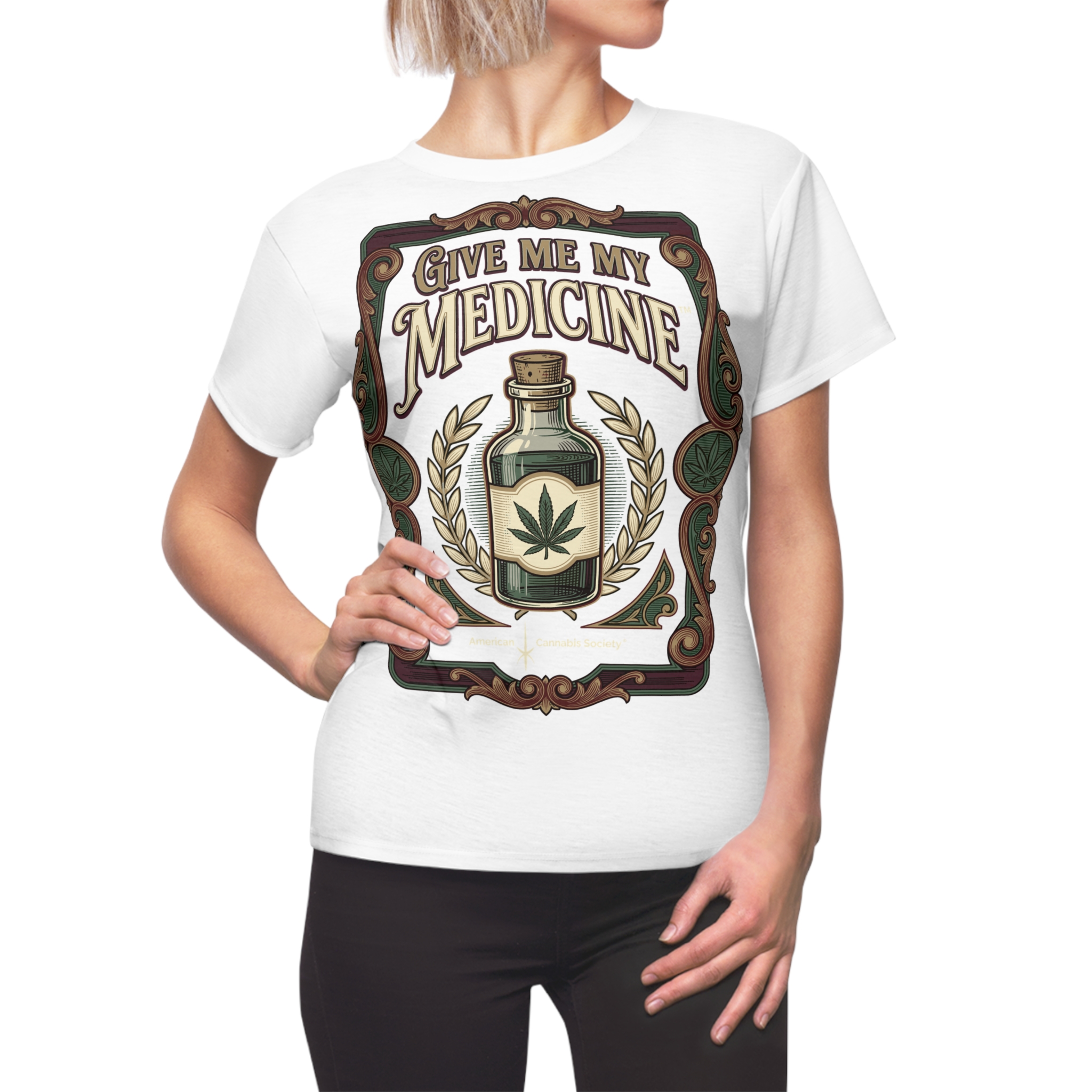 Give Me My Medicine™ Women's Cut & Sew Tee – White Stitching – view 4