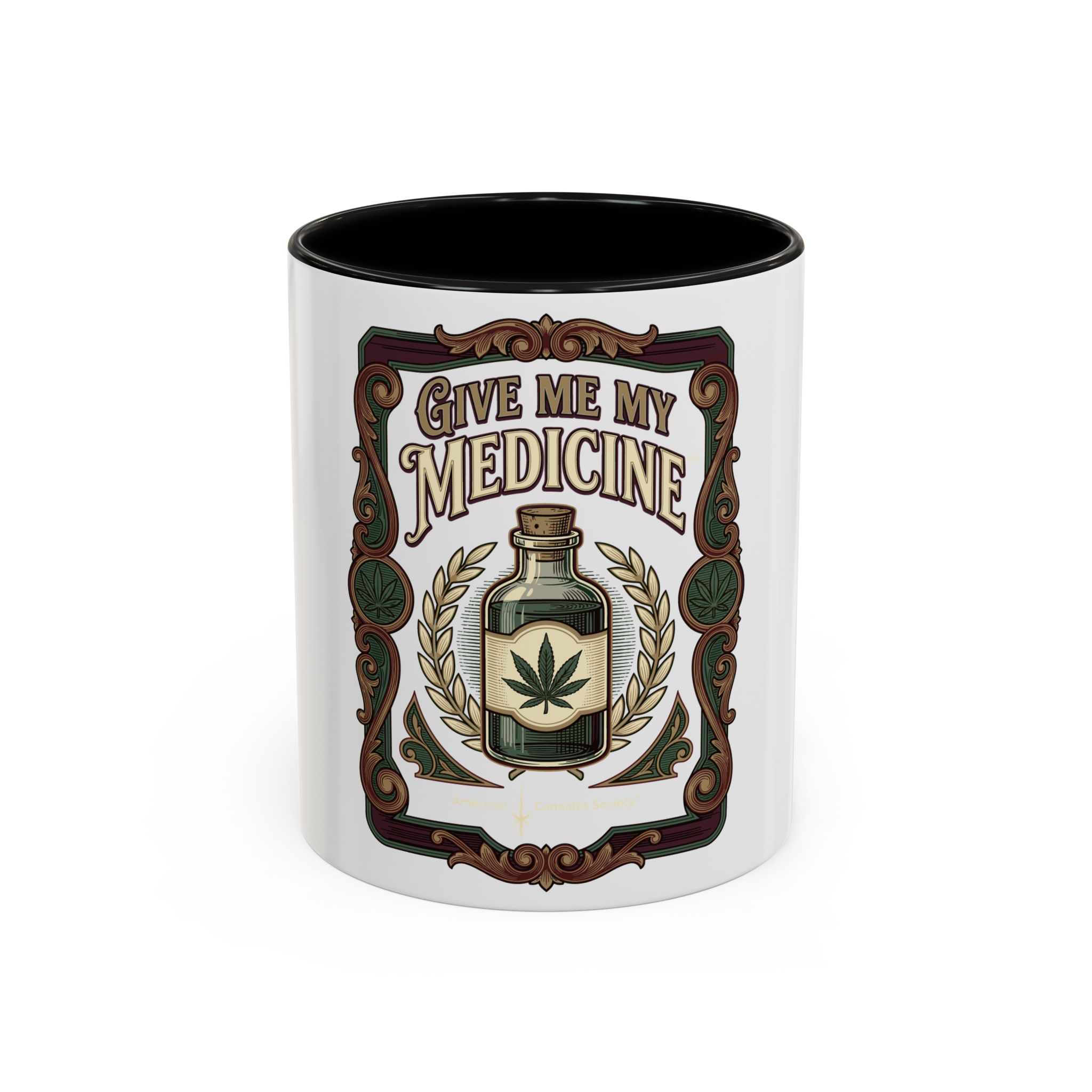 Give Me My Medicine™ Accent Coffee Mug, 11oz or 15oz – Black
