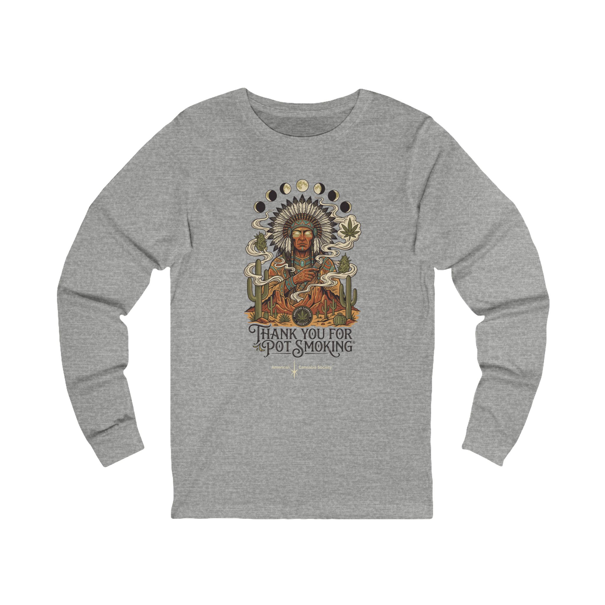 Thank You For Pot Smoking® Desert Chief Unisex Jersey Long Sleeve Tee – Athletic Heather