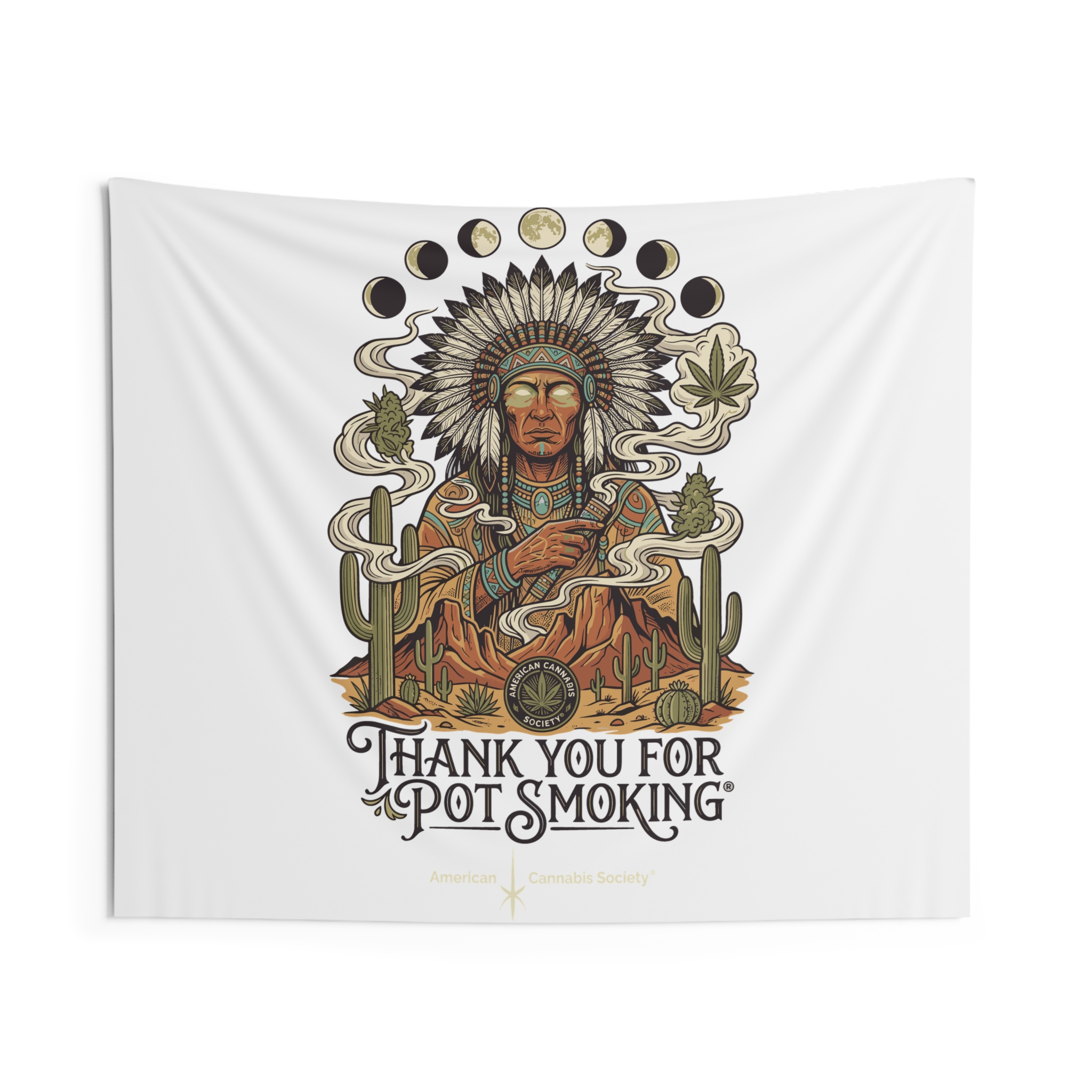 Thank You For Pot Smoking® Desert Chief Indoor Wall Tapestry – 60" × 50"