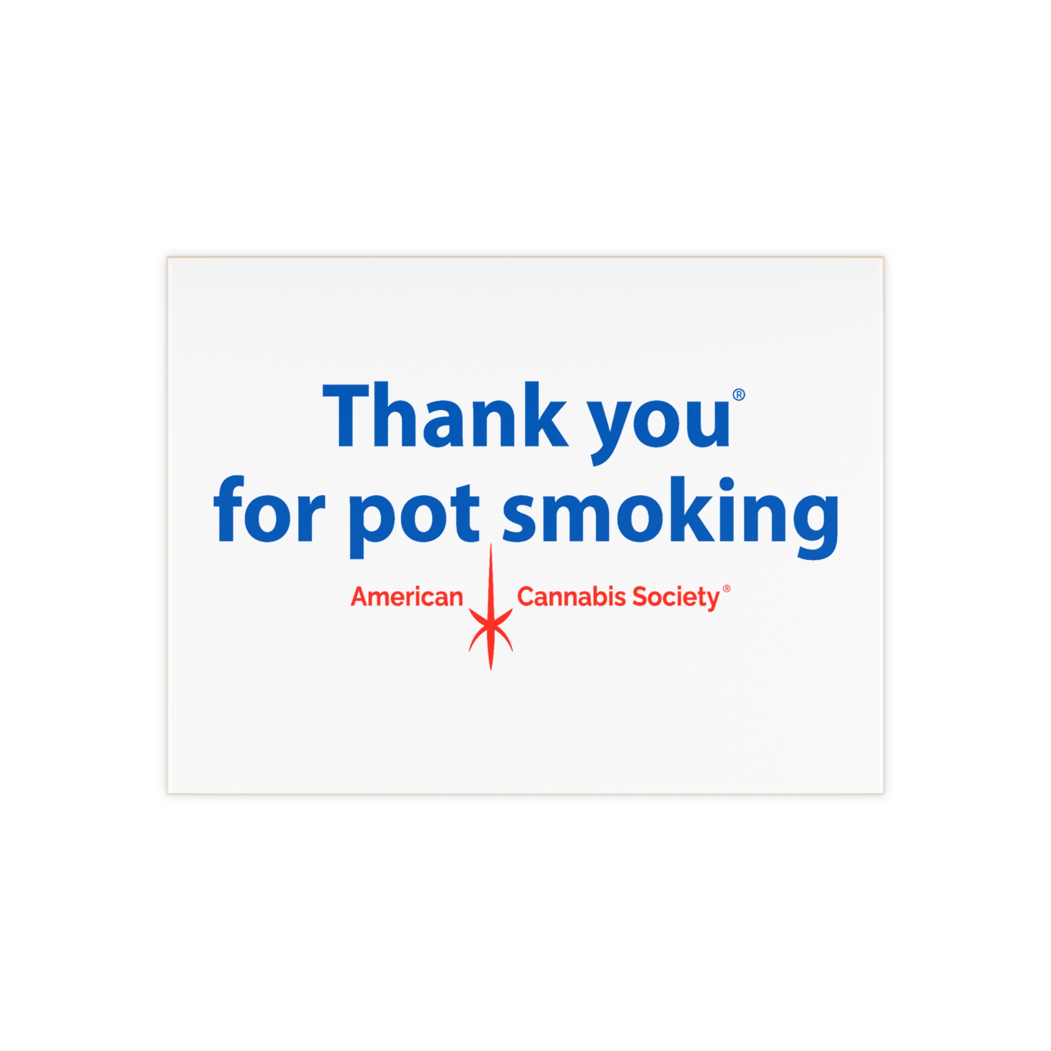 Thank You For Pot Smoking® Ceramic Tile – 6″ × 8″, Glossy
