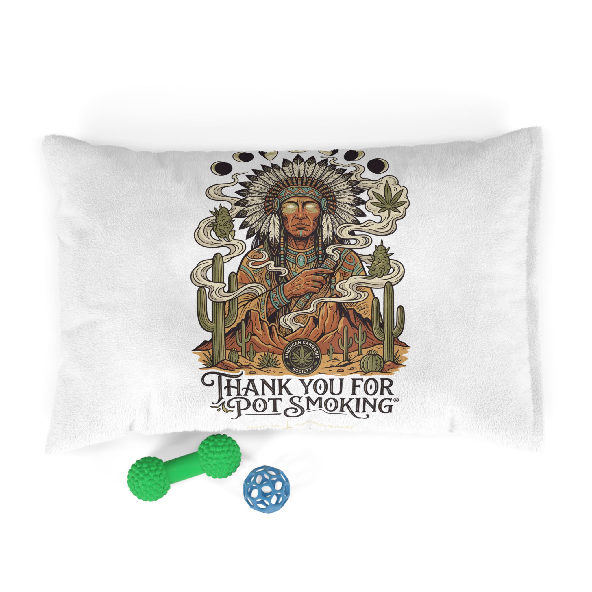 Thank You For Pot Smoking® Desert Chief Pet Bed – 28" × 18"