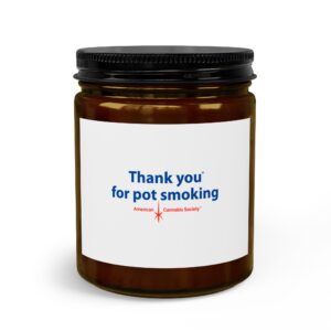 Thank You For Pot Smoking® Candle Gift Set with Wick Trimmer – 9oz / Amber