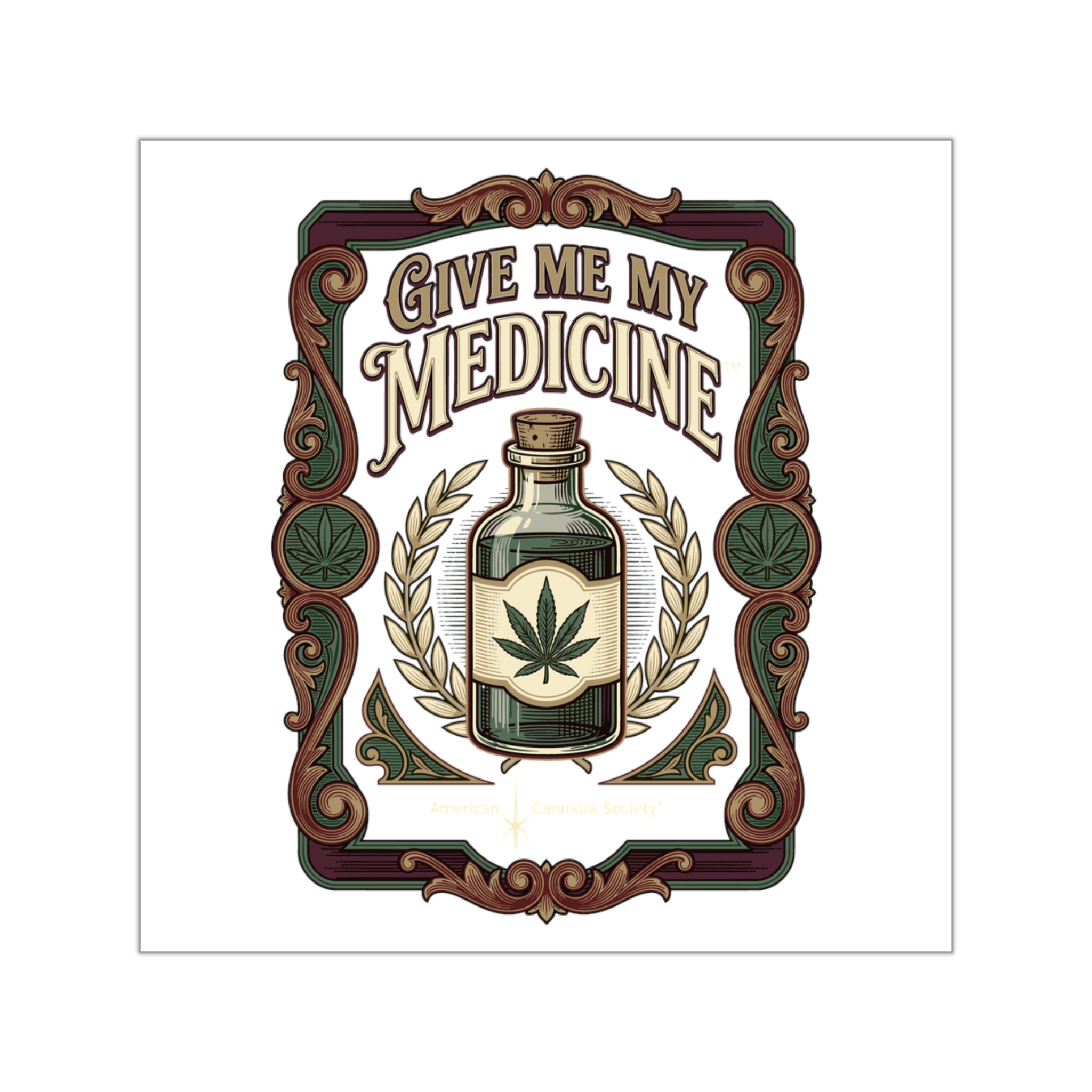 Give Me My Medicine™ Square Vinyl Stickers – 3.5" × 3.5"