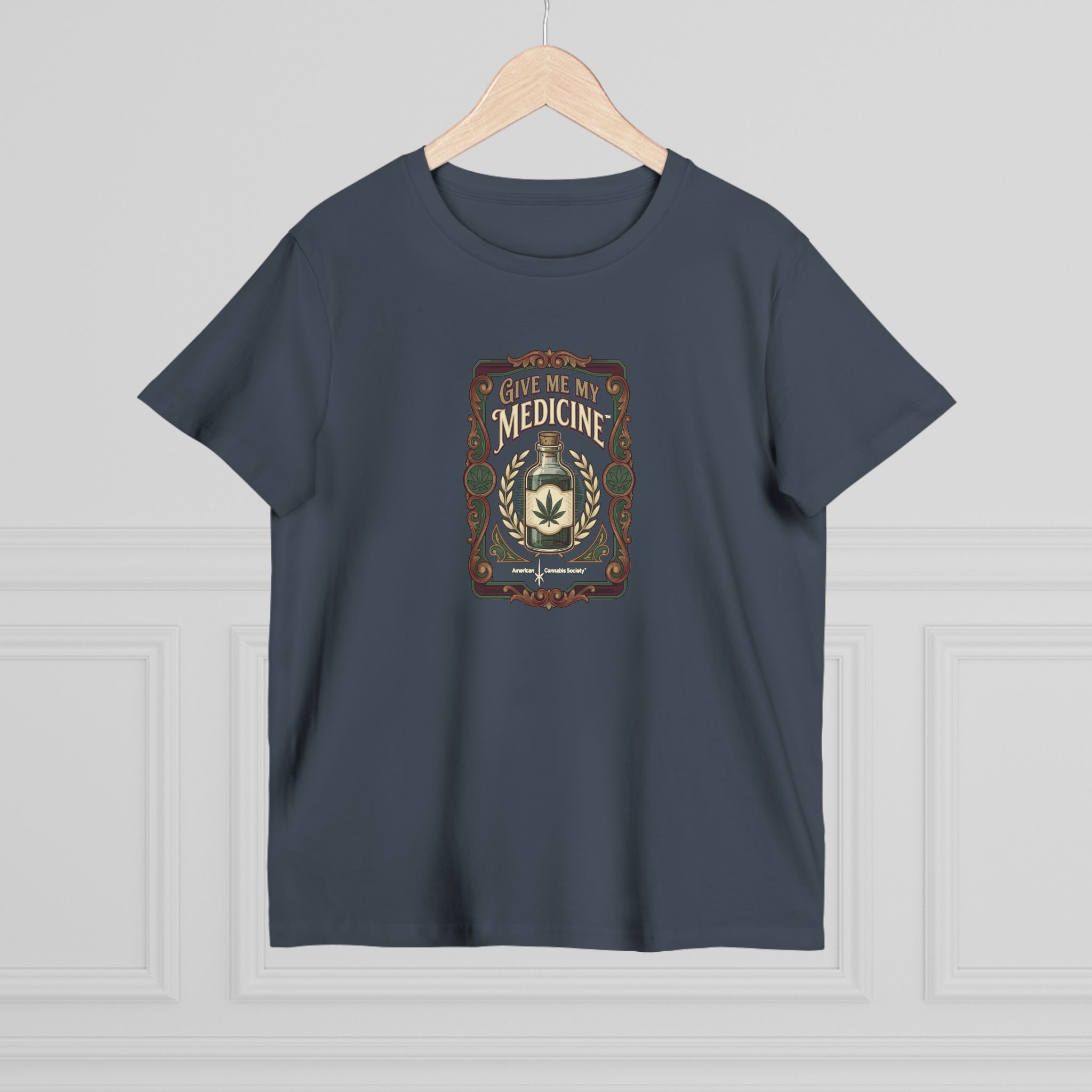 Give Me My Medicine™ Women's Maple Tee – Petrol Blue, view 4