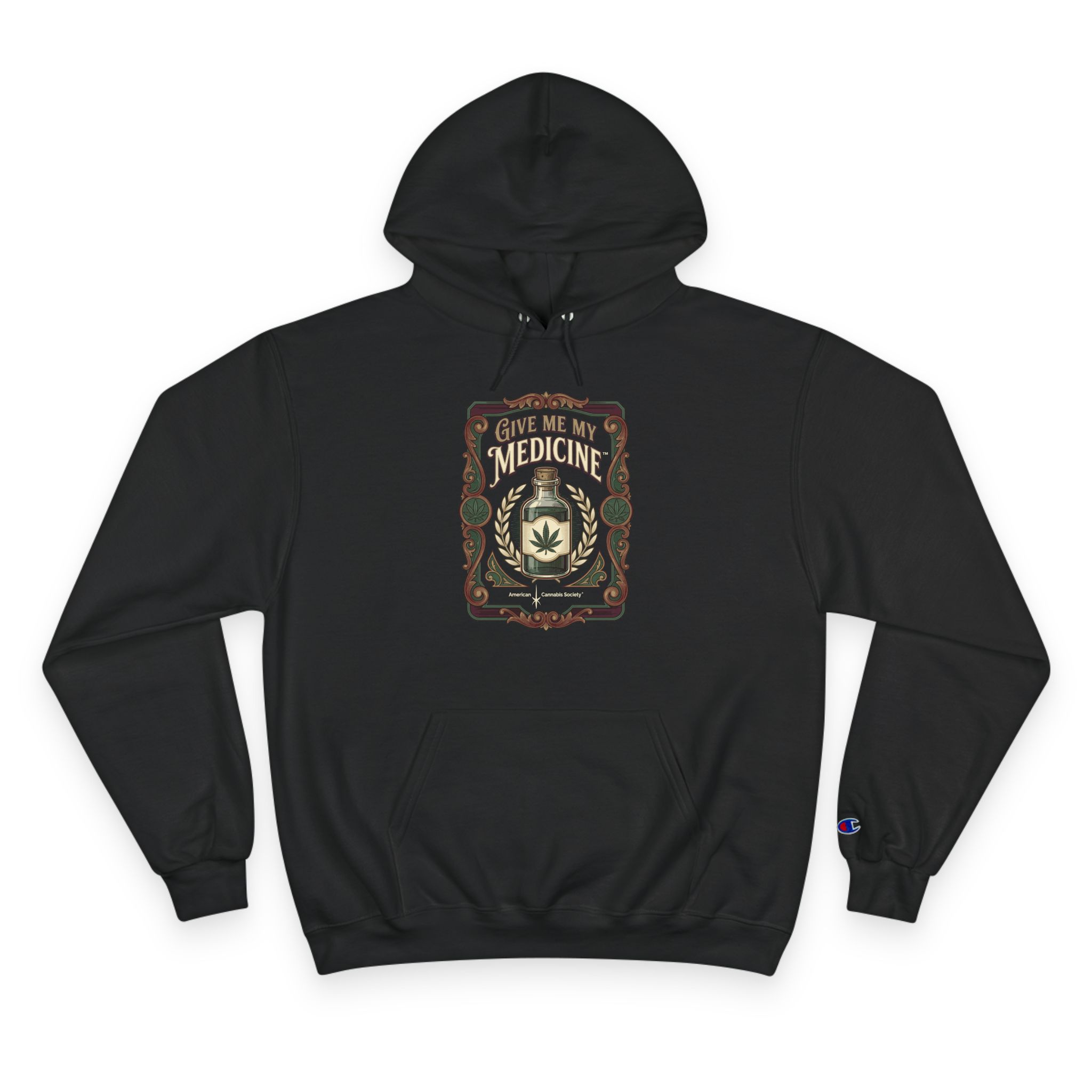 Give Me My Medicine™ Heavyweight Pullover Hoodie – Black