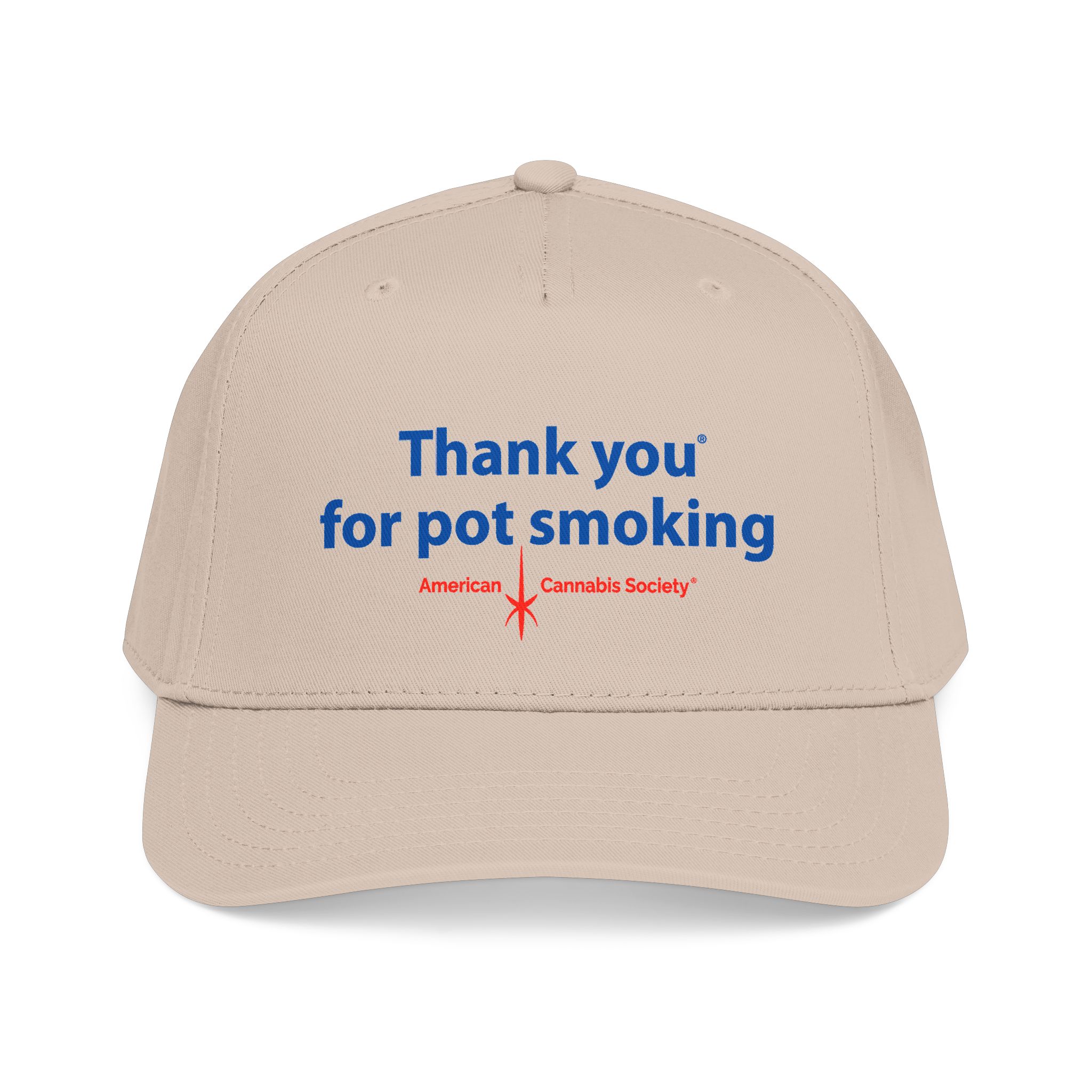 Thank You For Pot Smoking® Mid Profile Baseball Cap – Khaki