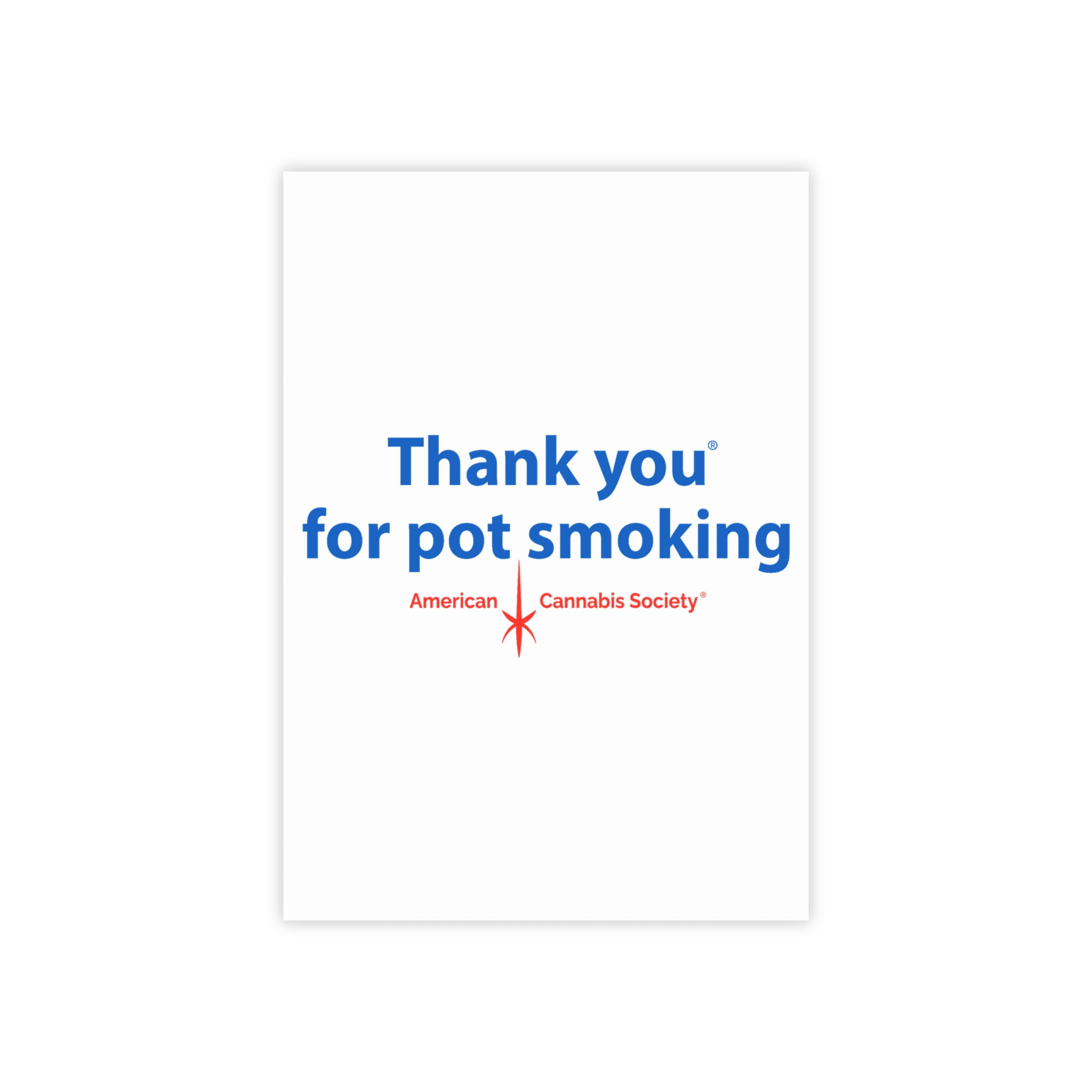 Thank You For Pot Smoking® Sticky Note Pad – 4" x 6", White