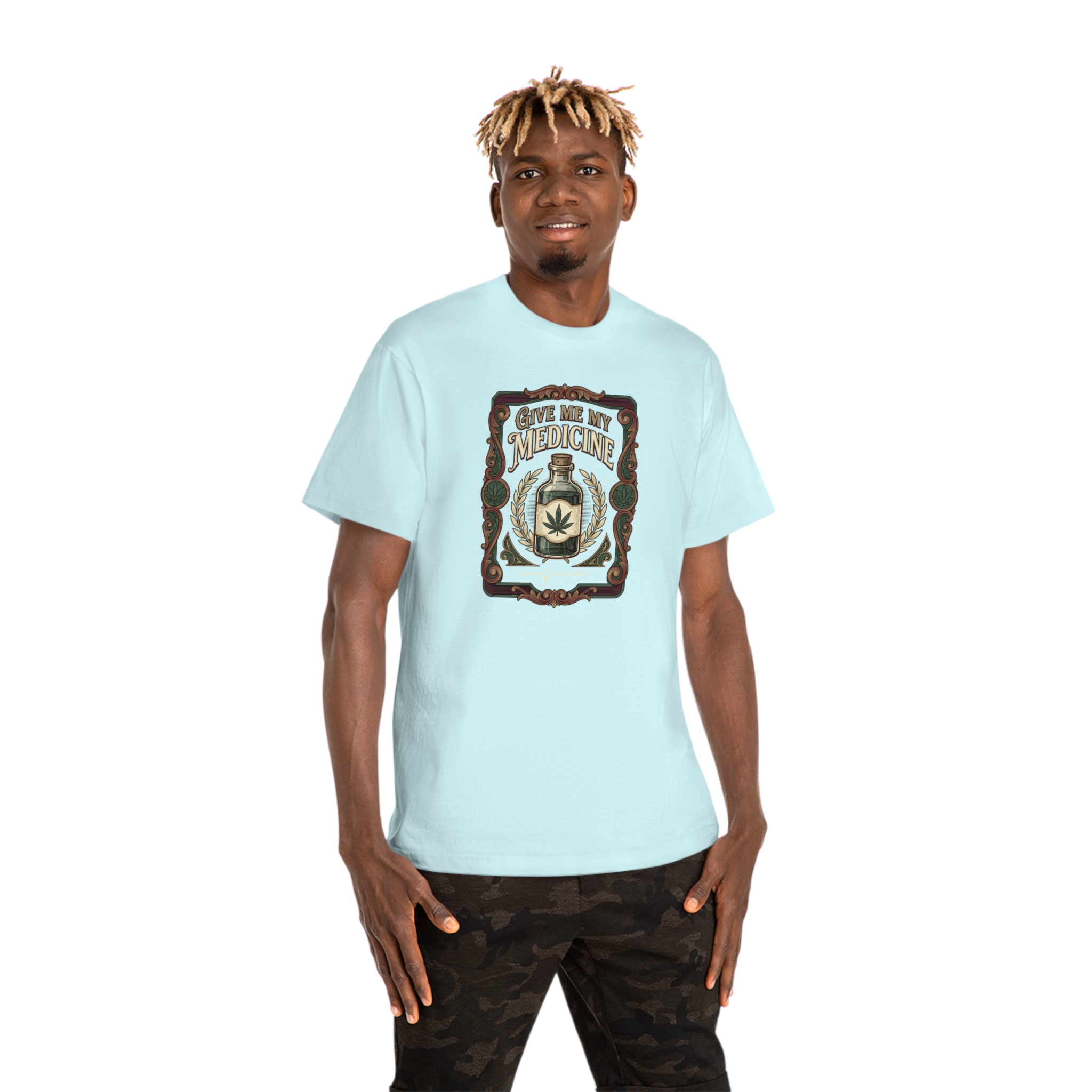 Give Me My Medicine™ Unisex Modern-Classic Tee – Chambray – view 4