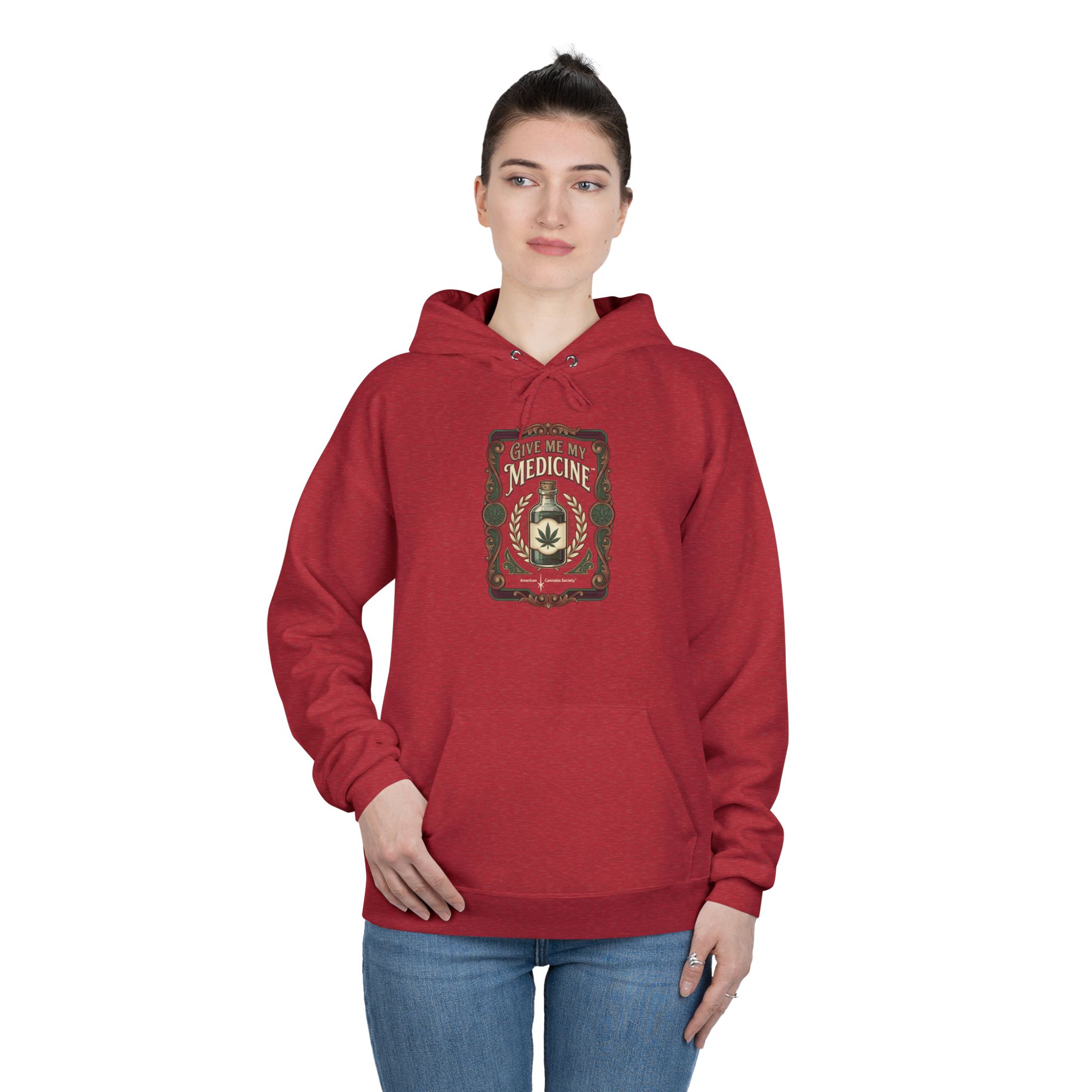 Give Me My Medicine™ Unisex Pullover Hoodie – Heather Red – view 3