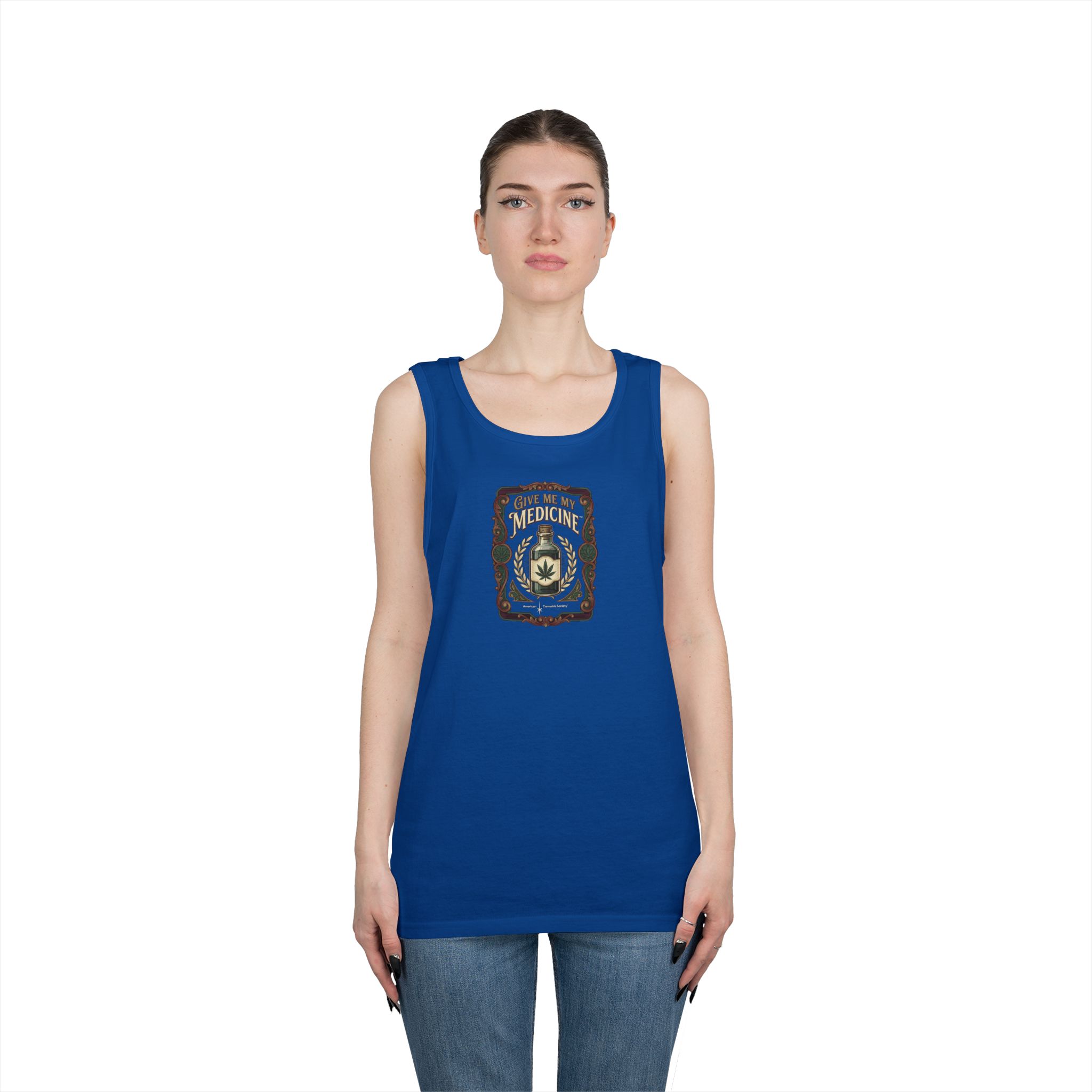 Give Me My Medicine™ Unisex Cotton Tank Top – Royal – view 3