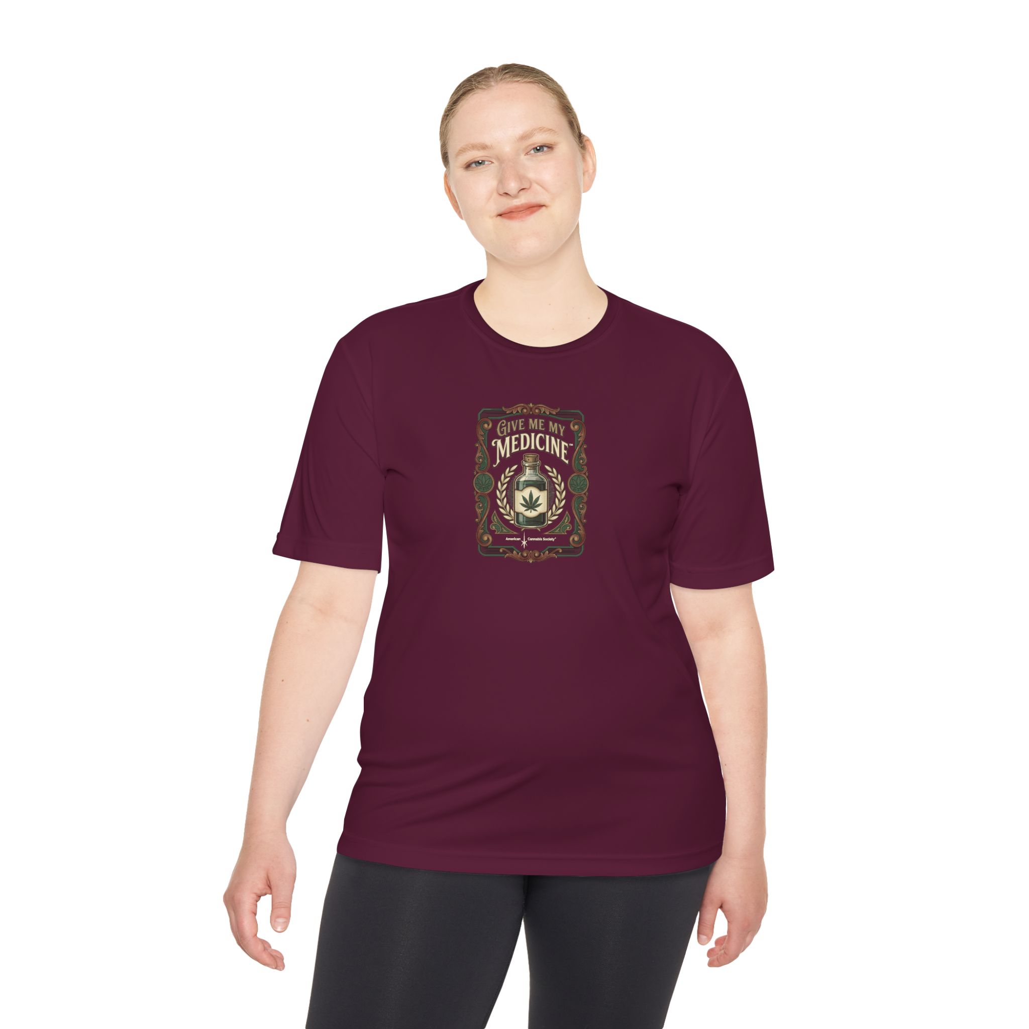 Give Me My Medicine Moisture Wicking Tee – Maroon – view 4