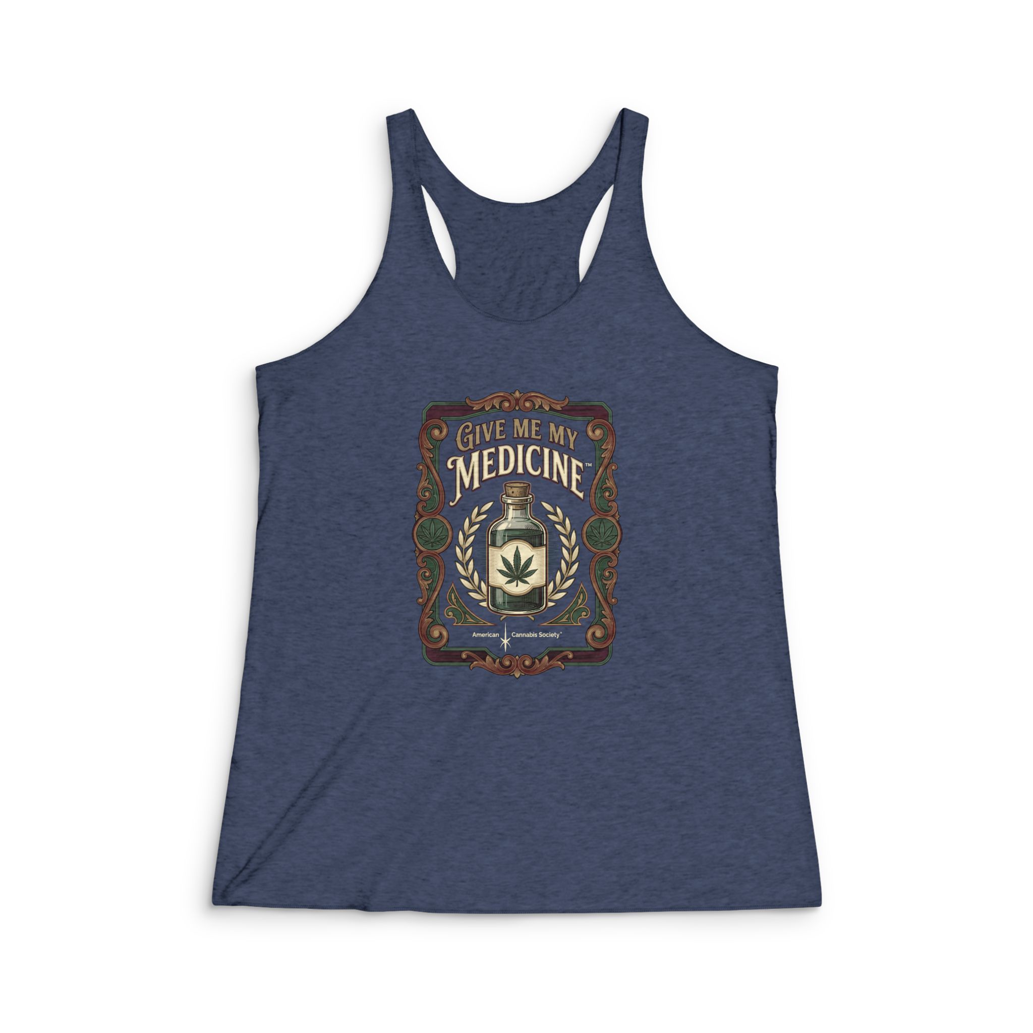 Give Me My Medicine™ Women's Tri-Blend Racerback Tank – Tri-Blend Indigo