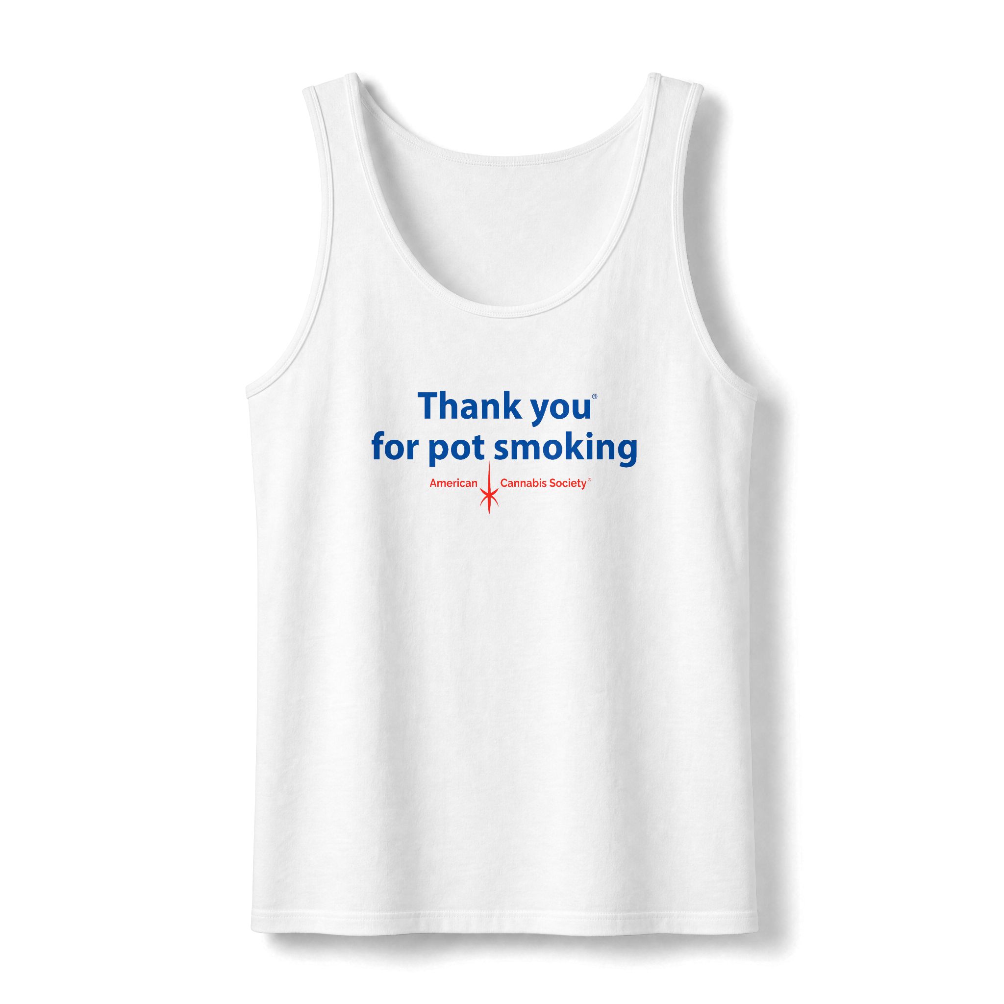 Thank You For Pot Smoking® Women's Garment-Dyed Tank – White