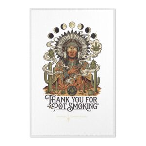 Thank You For Pot Smoking® Desert Chief Chenille Area Rug – 24" × 36"