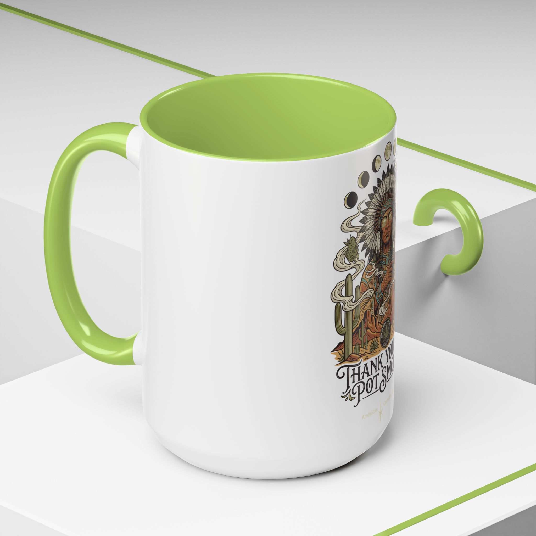 Thank You For Pot Smoking® Colored Interior Coffee Mug – Light Green – view 12