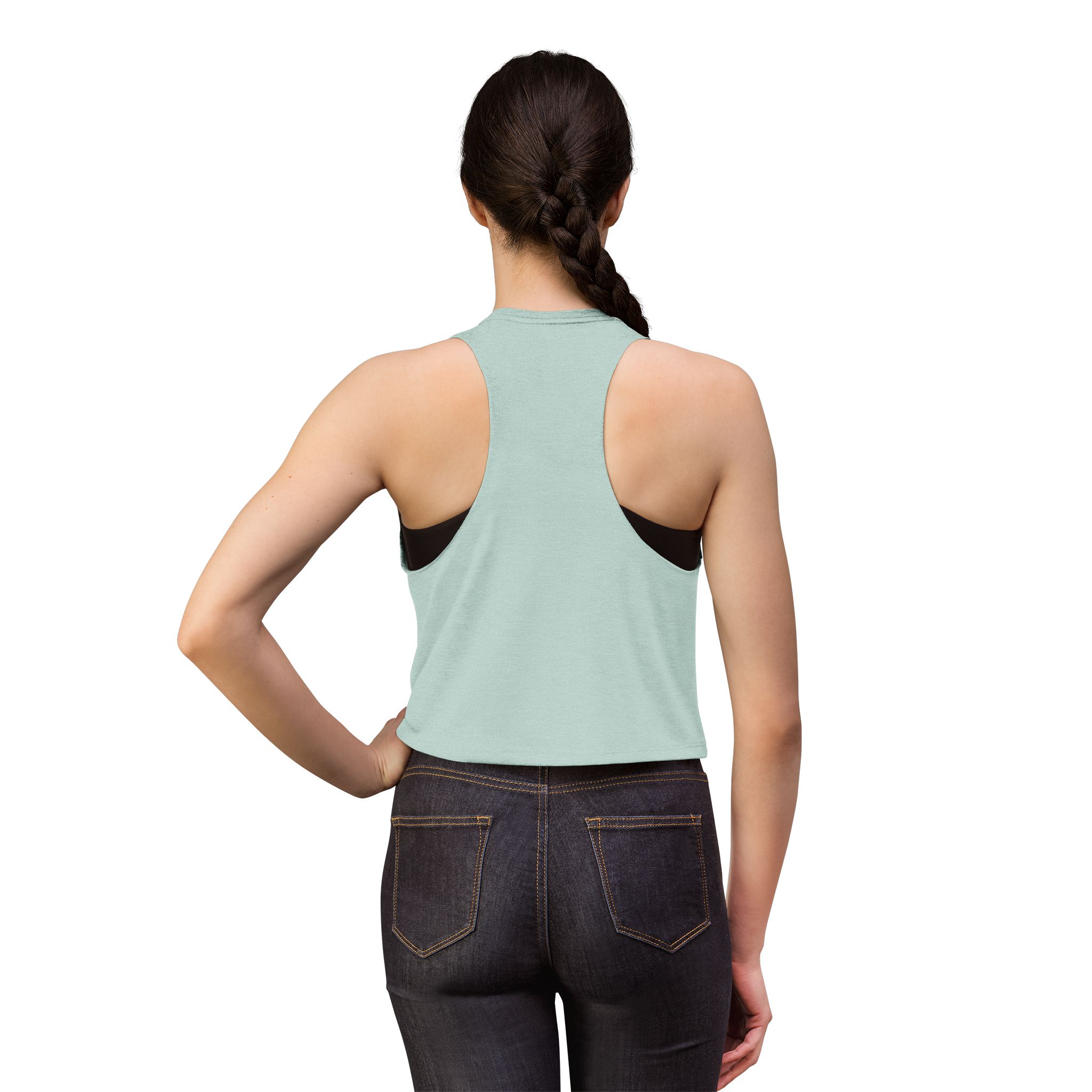 Thank You For Pot Smoking® Desert Chief Women's Crop Top – Heather Dusty Blue – view 4