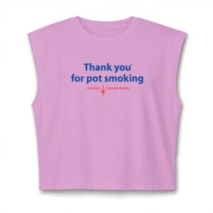 Thank You For Pot Smoking® Women's Garment-Dyed Muscle Tee – Faded Powder Pink