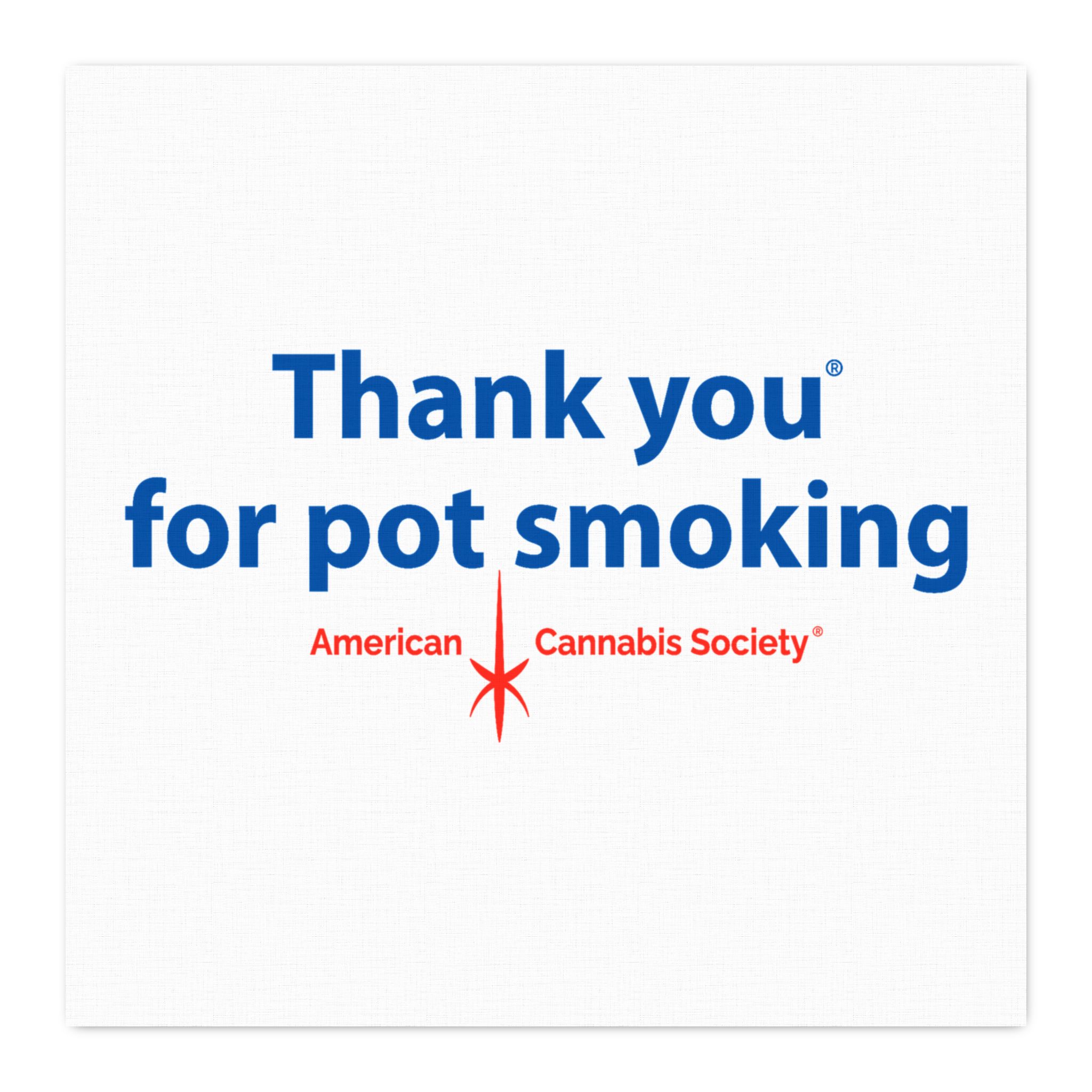 Thank You For Pot Smoking® Faux Linen Fabric by the Yard – 9'' × 9''