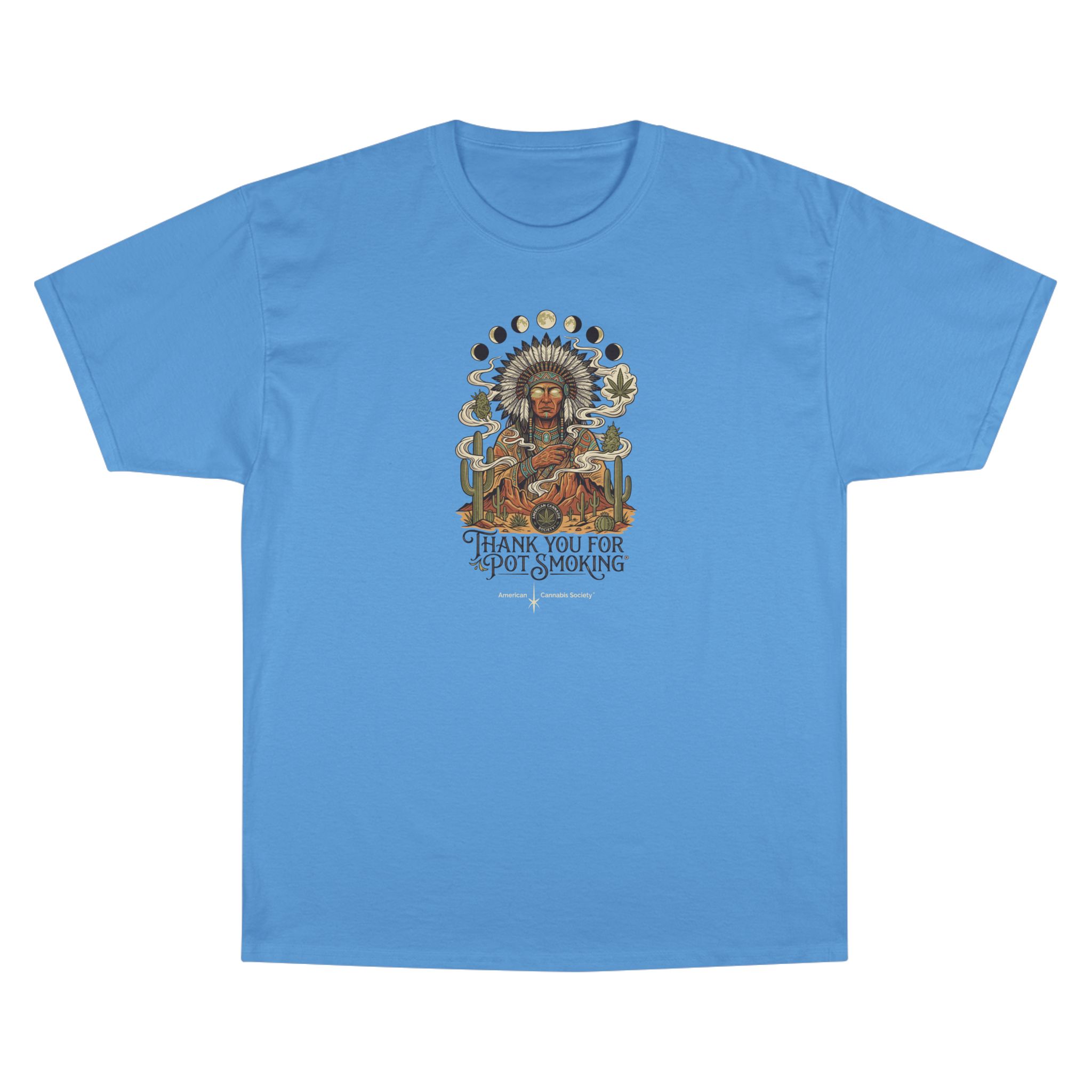 Thank You For Pot Smoking® Desert Chief Classic Heavyweight Tee – Light Blue