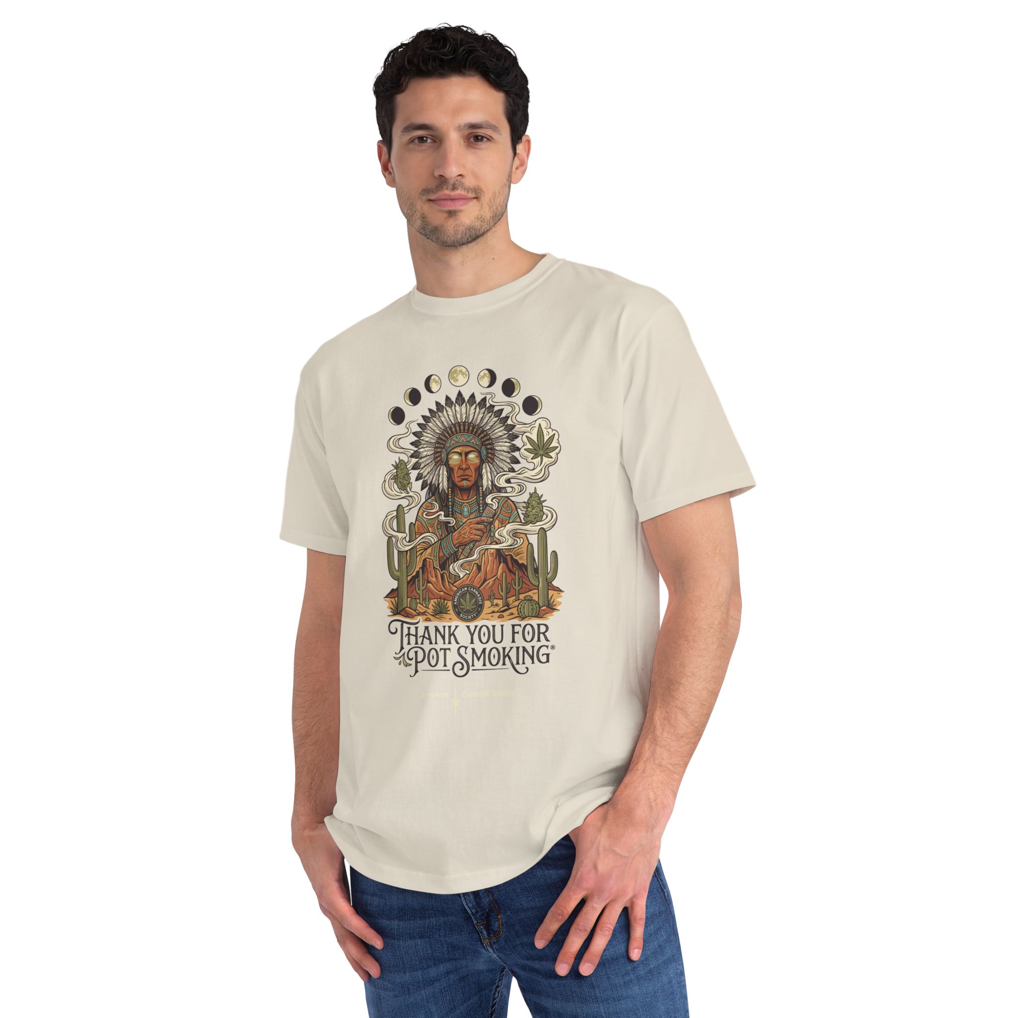 Thank You For Pot Smoking® Desert Chief Organic Unisex Classic Tee – Dolphin – view 3