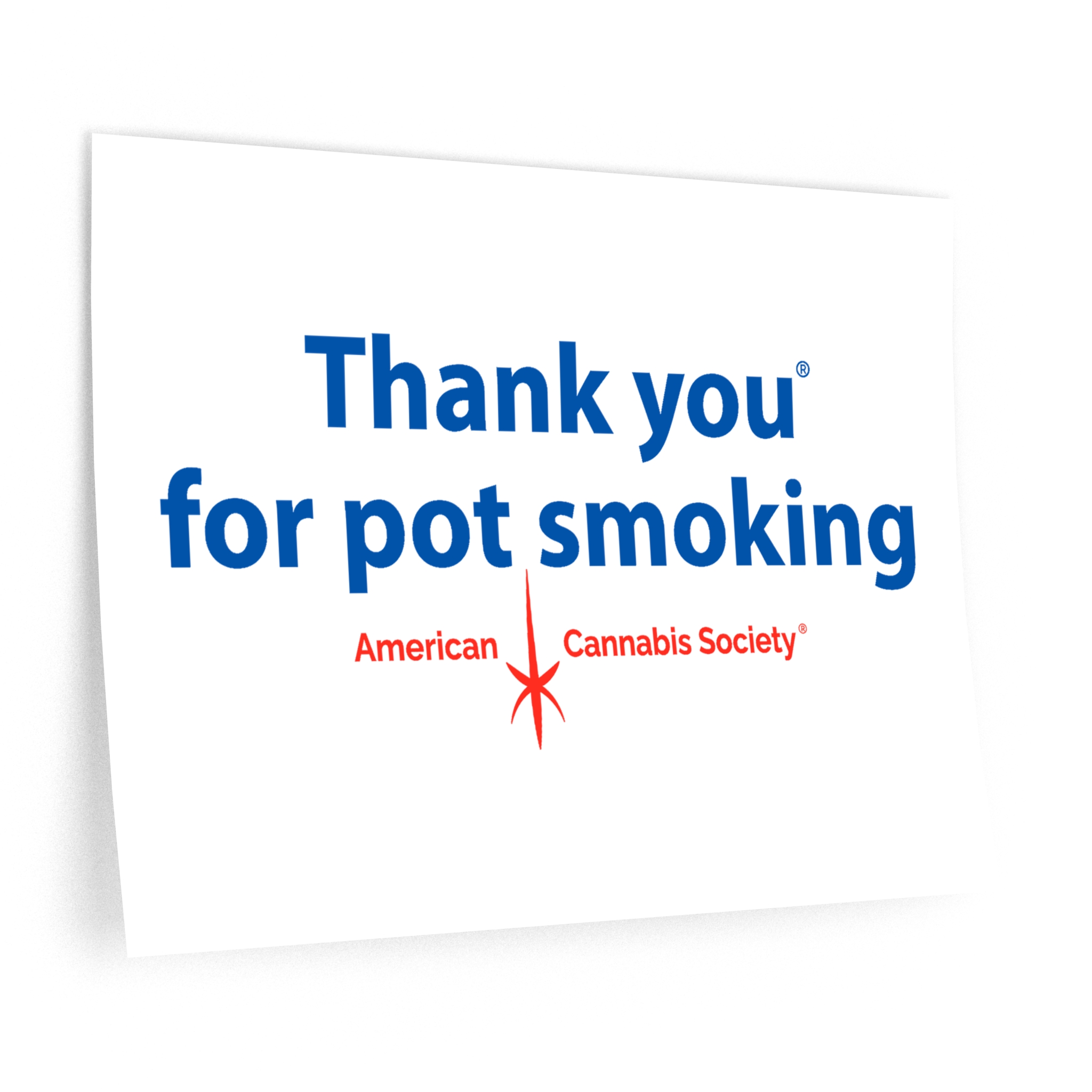 Thank You For Pot Smoking® Wall Decal — American Cannabis Society® Reusable Wall Sign - Image 2