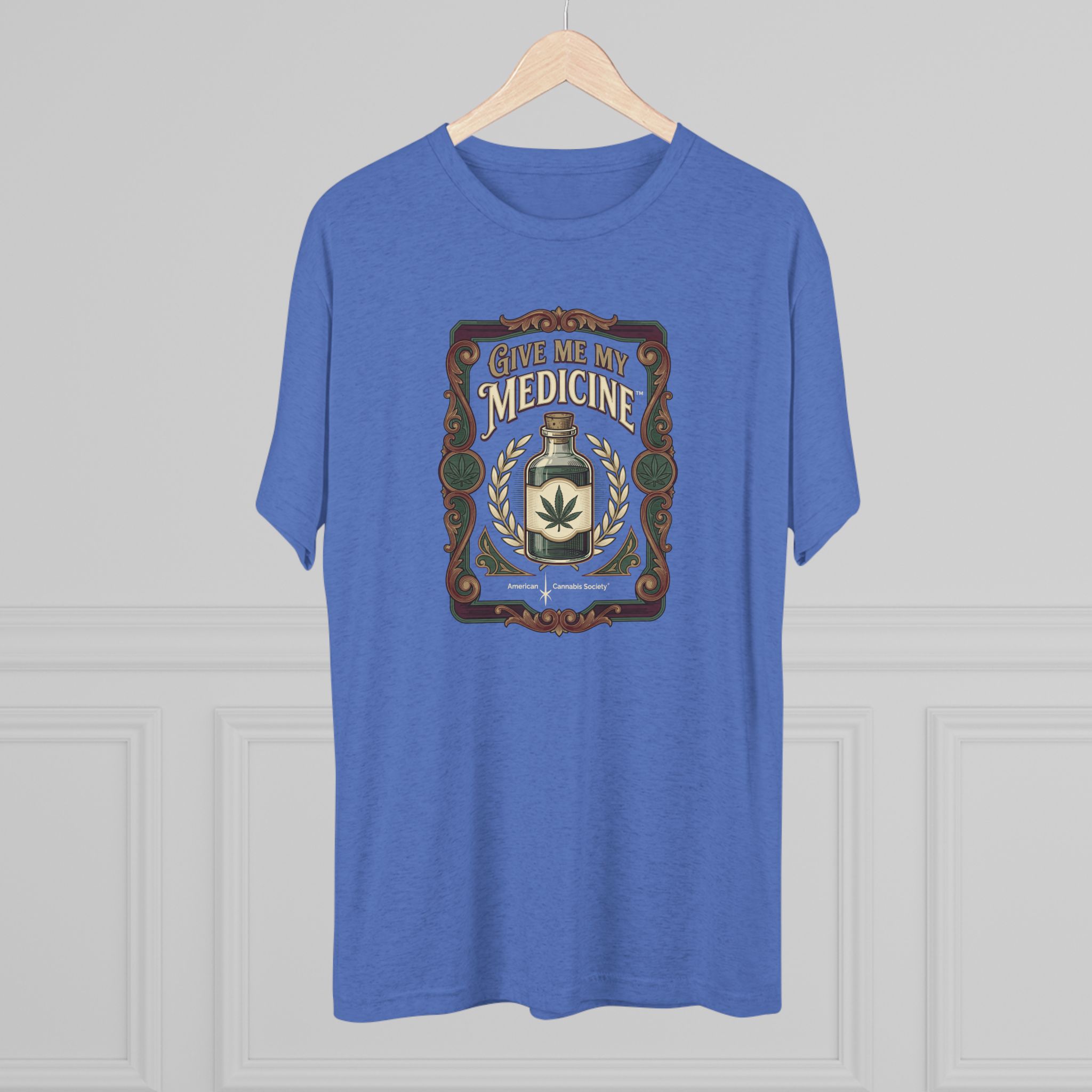 Give Me My Medicine™ Unisex Tri-Blend Crew Tee – Tri-Blend Vintage Royal – view 4