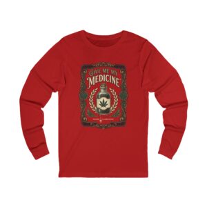 Give Me My Medicine™ Unisex Jersey Long Sleeve Tee – Red