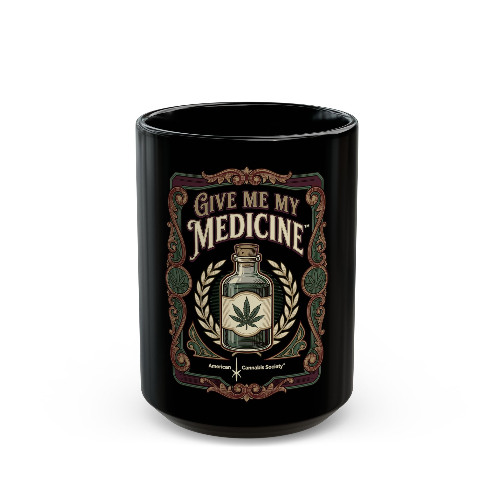 Give Me My Medicine™ Black Mug 11oz & 15oz – 15oz