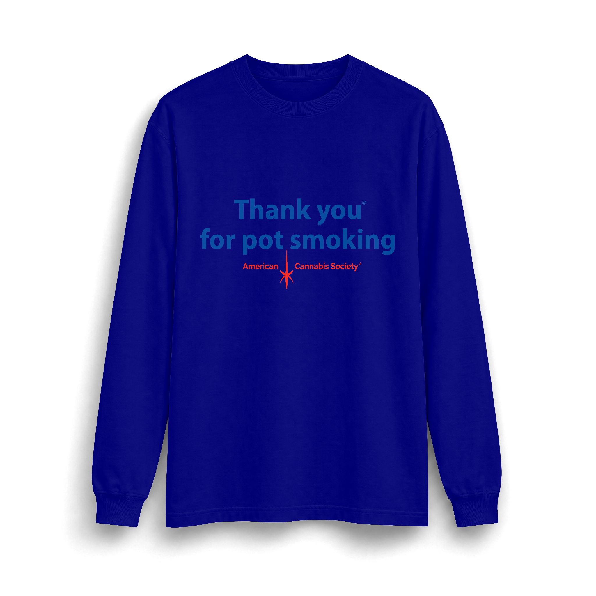 Thank You For Pot Smoking® Max Heavyweight Long Sleeve Tee – Navy