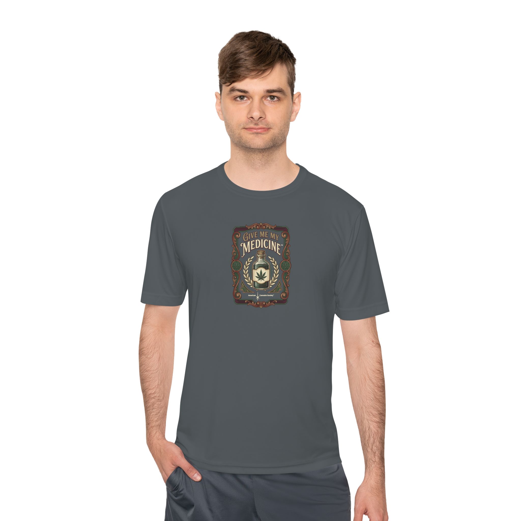 Give Me My Medicine Moisture Wicking Tee – Iron Grey – view 3