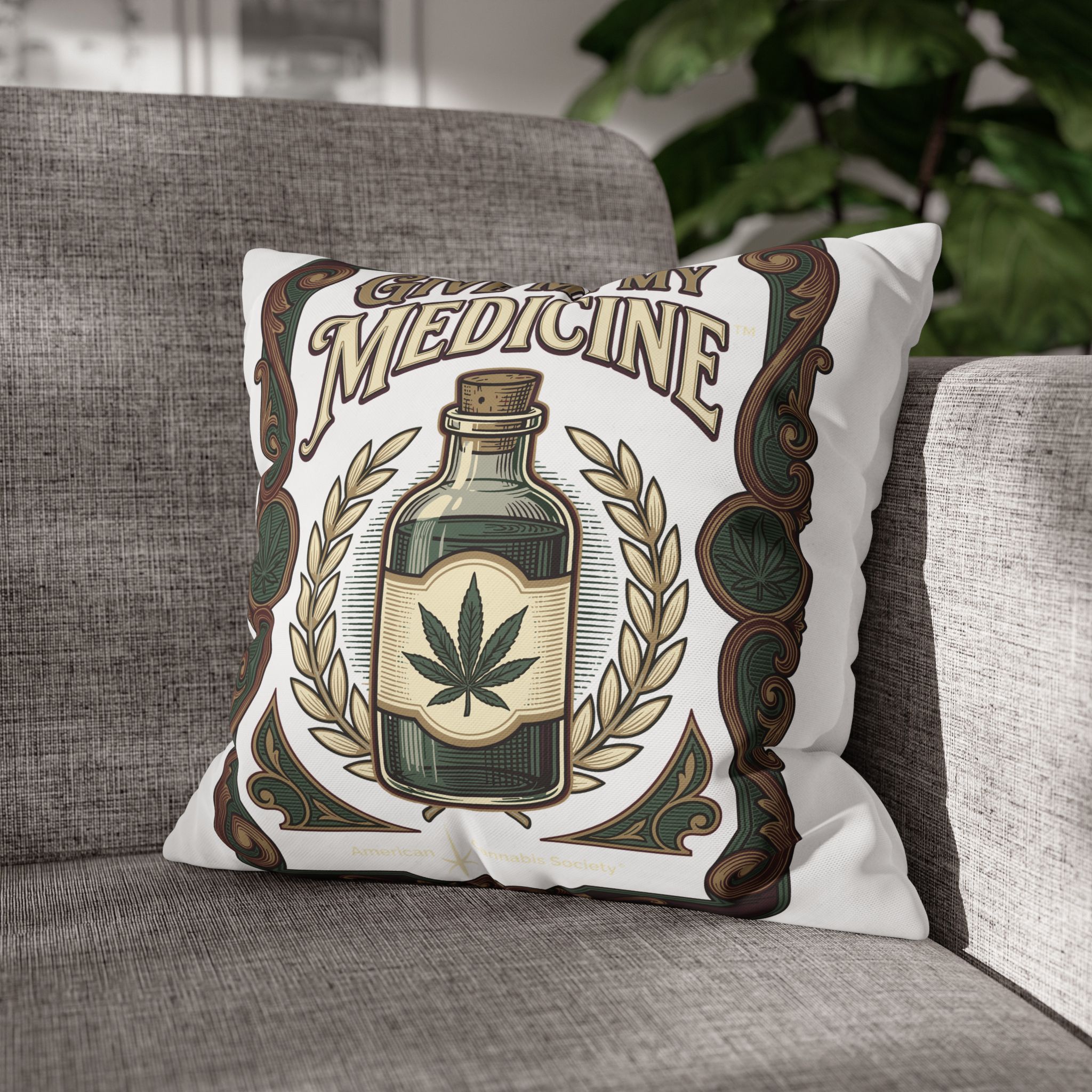 Give Me My Medicine™ Square Canvas Pillowcase – 16" × 16" – view 6