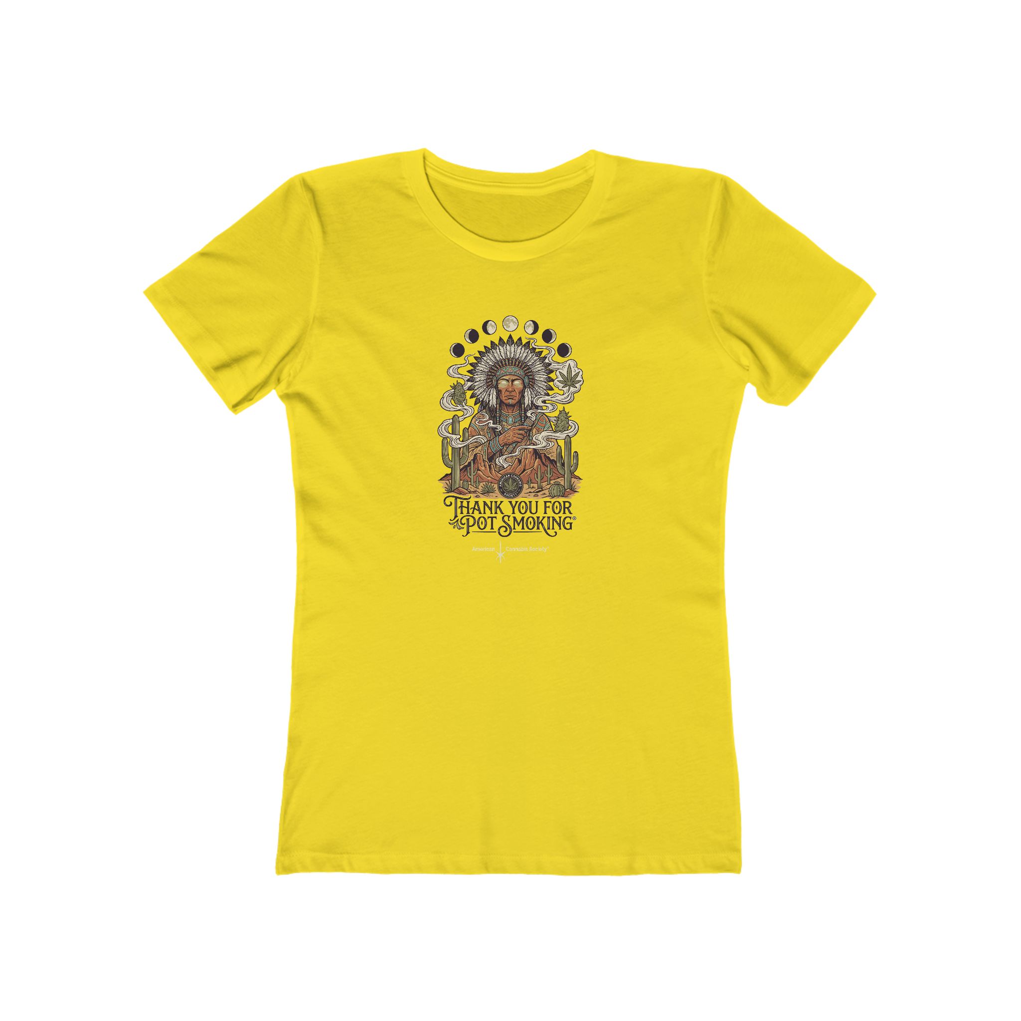 Thank You For Pot Smoking® Desert Chief Women's Boyfriend Tee – Solid Vibrant Yellow