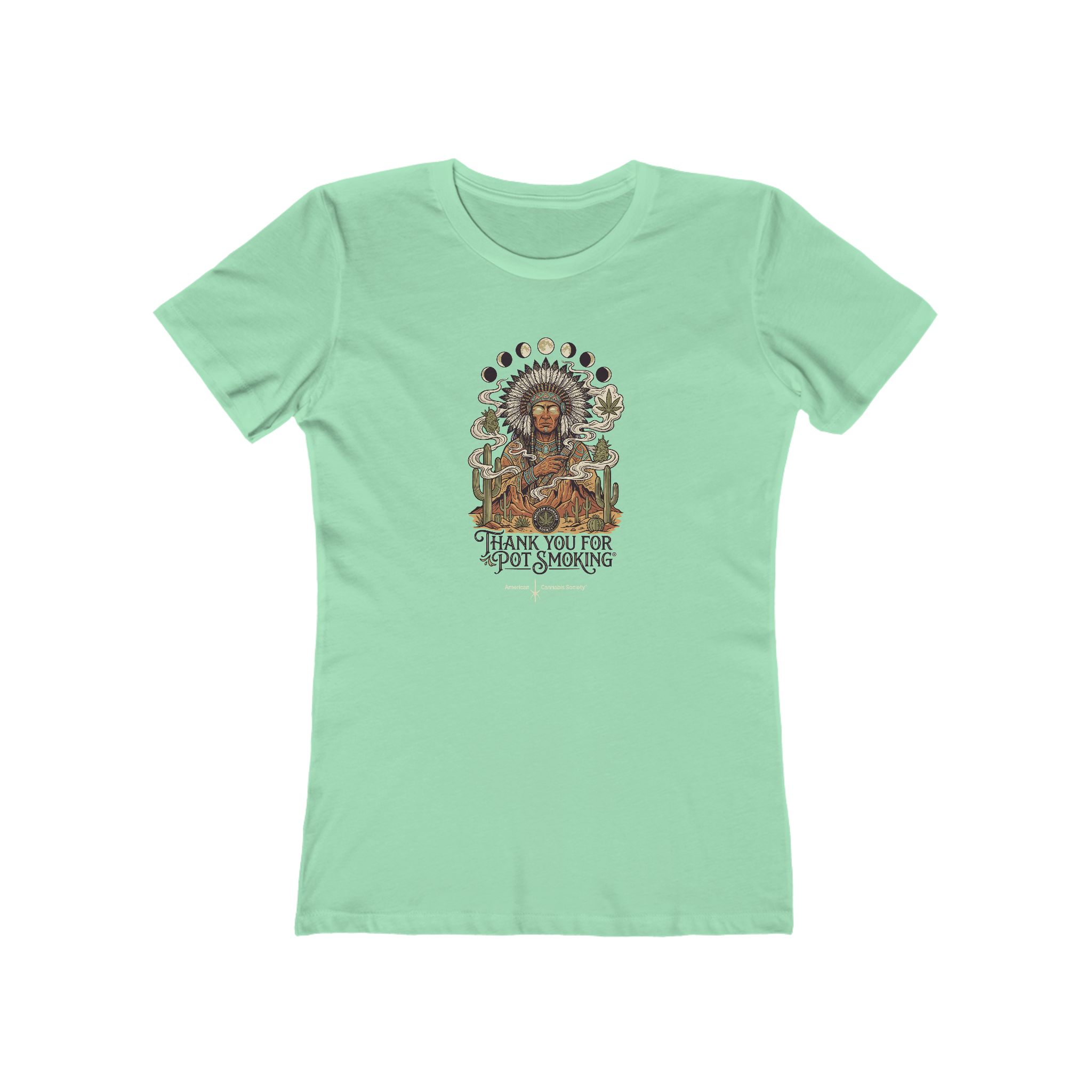 Thank You For Pot Smoking® Desert Chief Women's Boyfriend Tee – Solid Mint