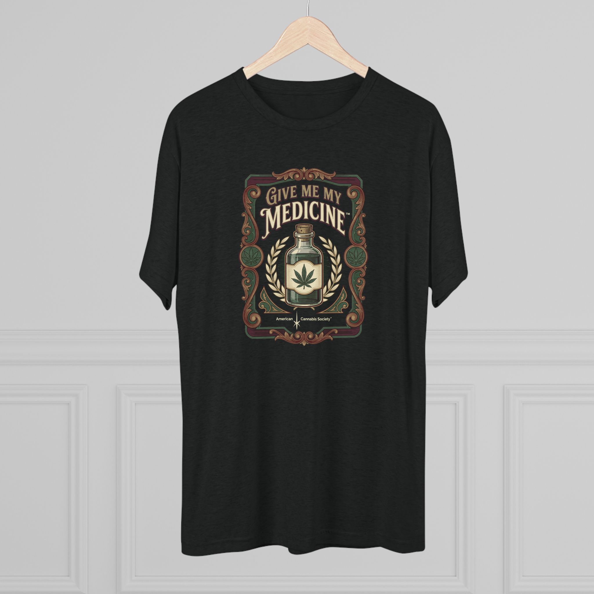 Give Me My Medicine™ Unisex Tri-Blend Crew Tee – Tri-Blend Vintage Black – view 4