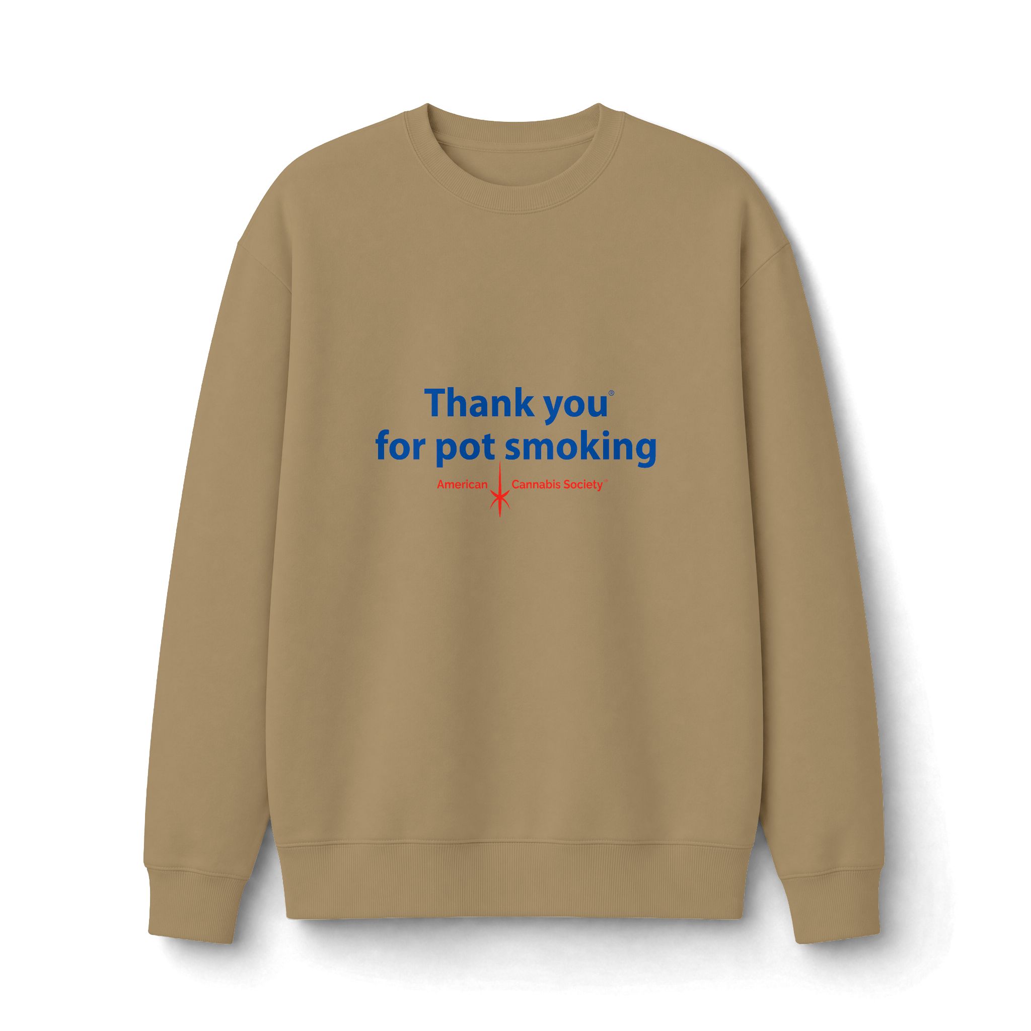 Thank You For Pot Smoking® Heavyweight Crewneck Sweatshirt – Tan