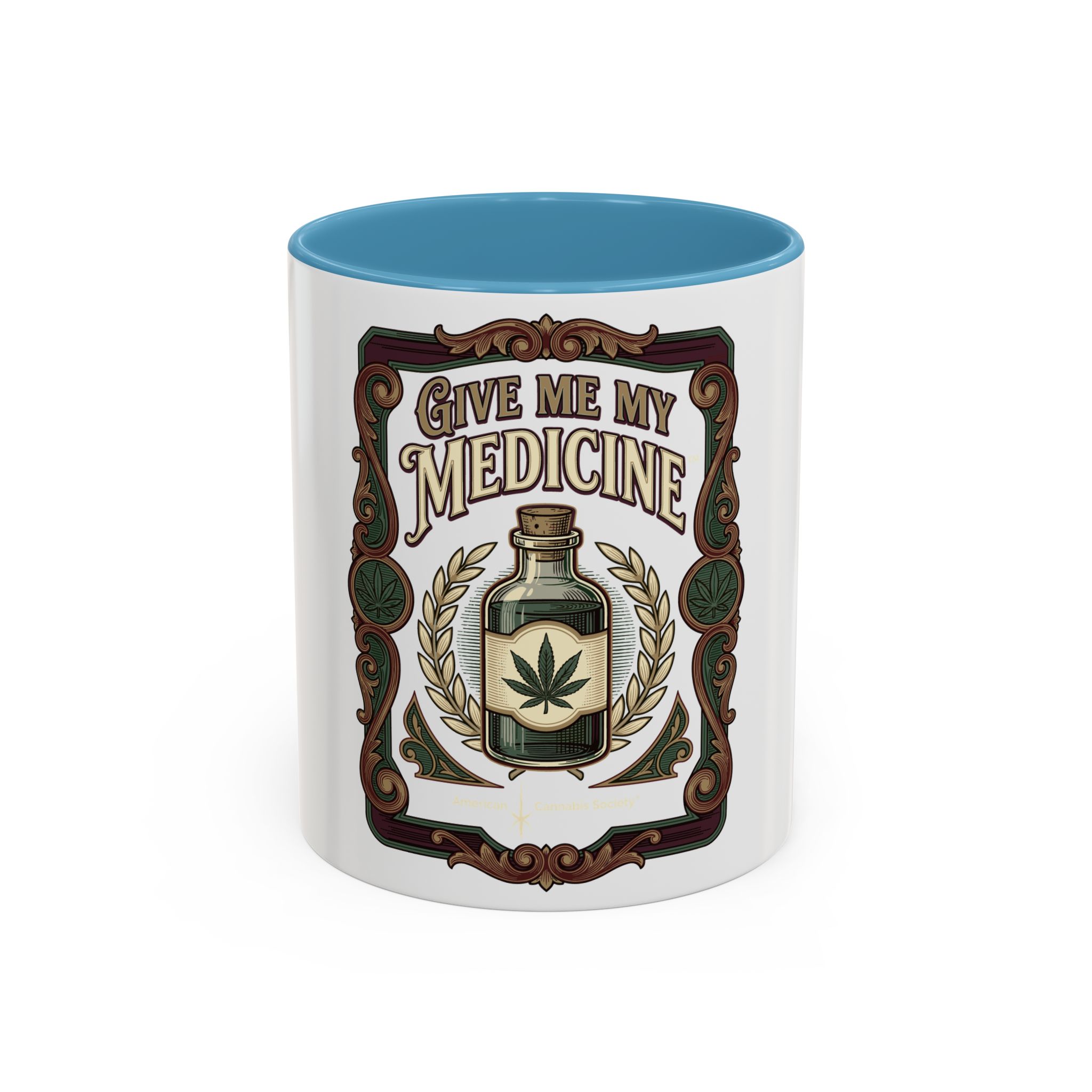 Give Me My Medicine™ Accent Coffee Mug, 11oz or 15oz – Light Blue