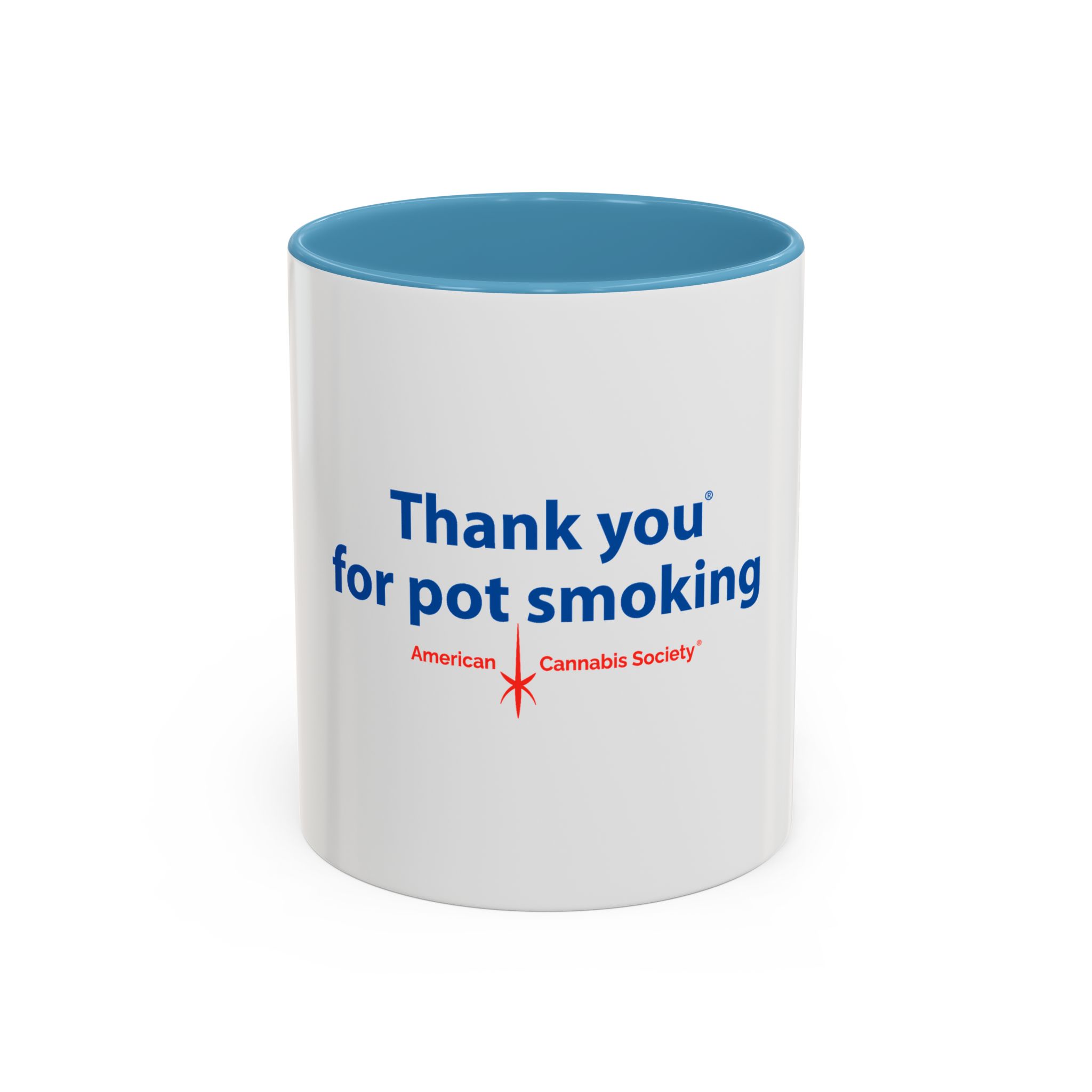 Thank You For Pot Smoking® Accent Mug – Light Blue 11oz