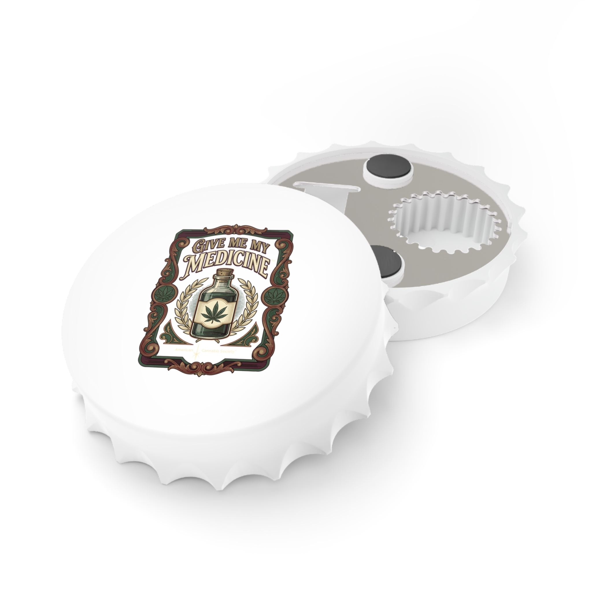 Give Me My Medicine™ Magnetic Bottle Opener – White – view 3