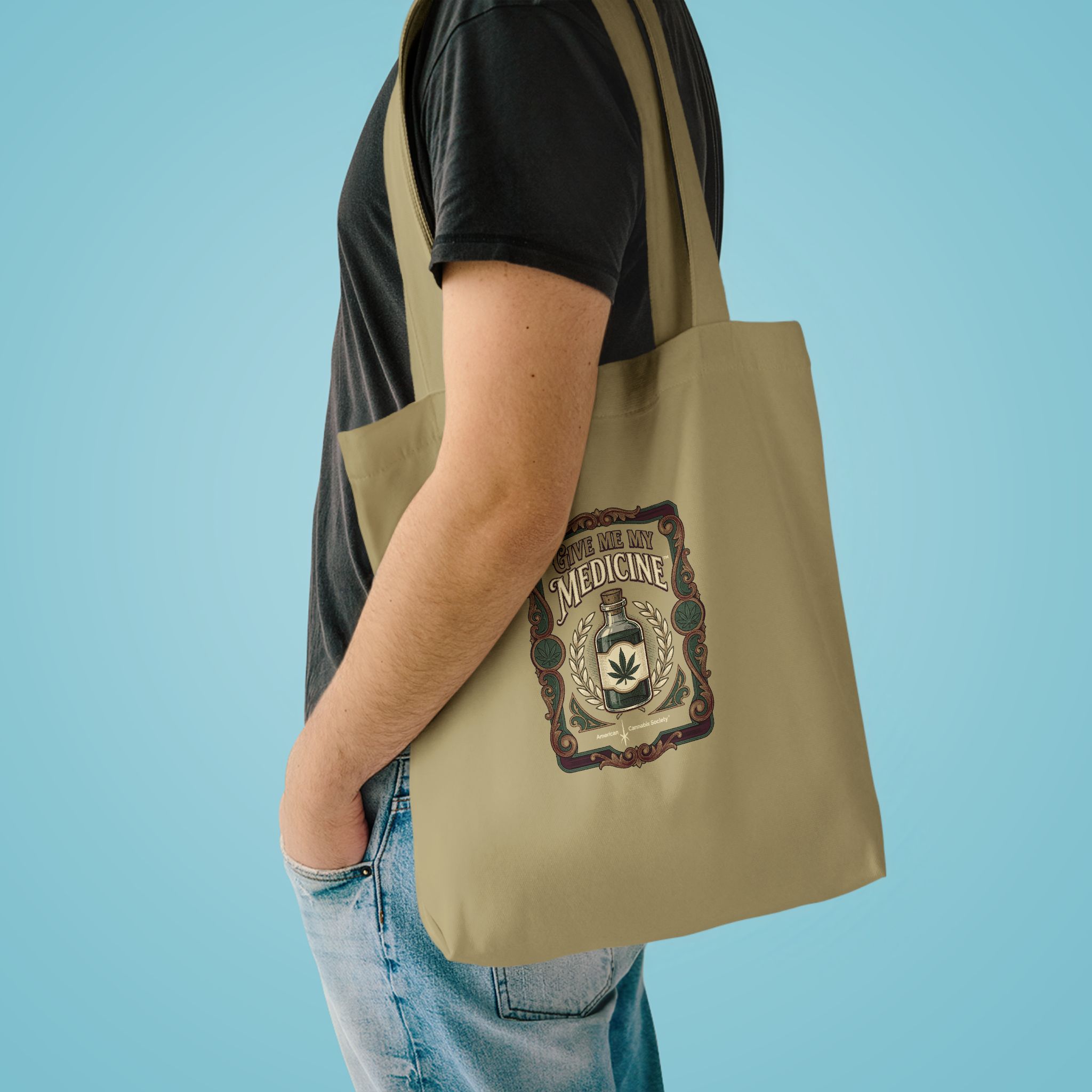 Give Me My Medicine™ Cotton Canvas Tote – Khaki – view 3