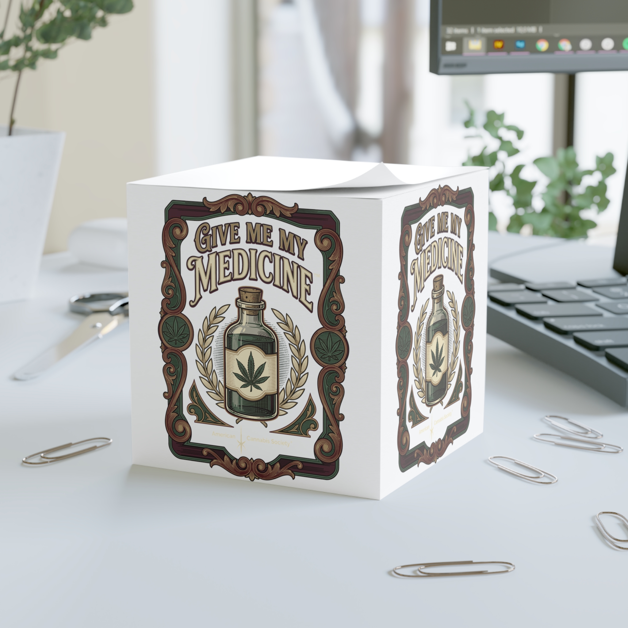 Give Me My Medicine™ Note Cube – White – view 3