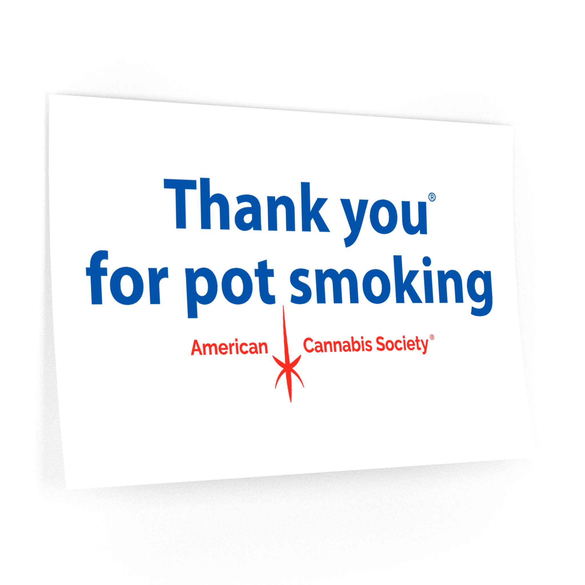 Thank You For Pot Smoking® Wall Decal — American Cannabis Society® Reusable Wall Sign - Image 3