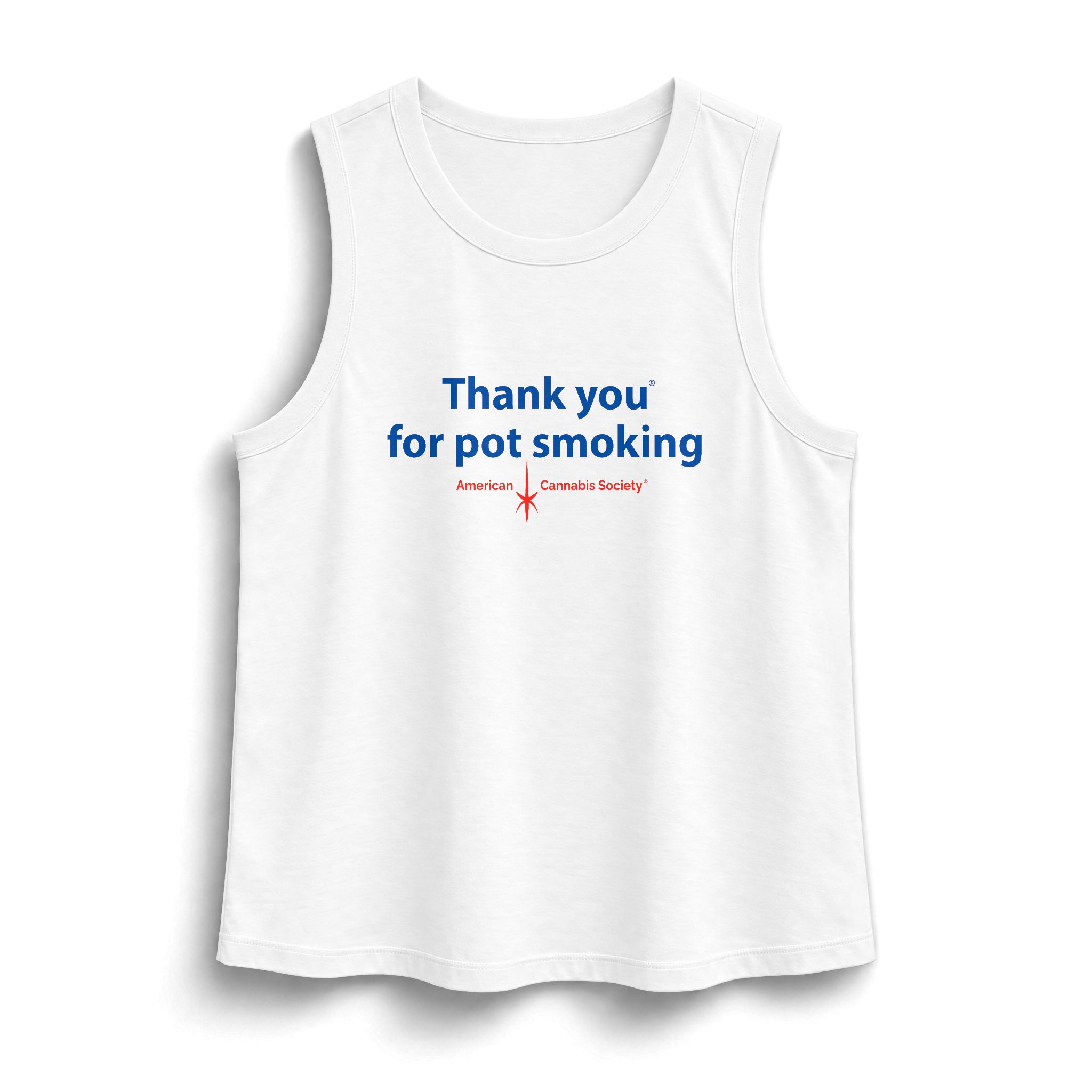 Thank You For Pot Smoking® Women's Wide-Binding Tank – White