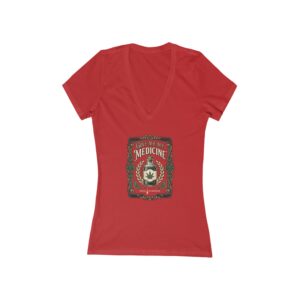 Give Me My Medicine™ Women's Deep V-Neck Tee – Red