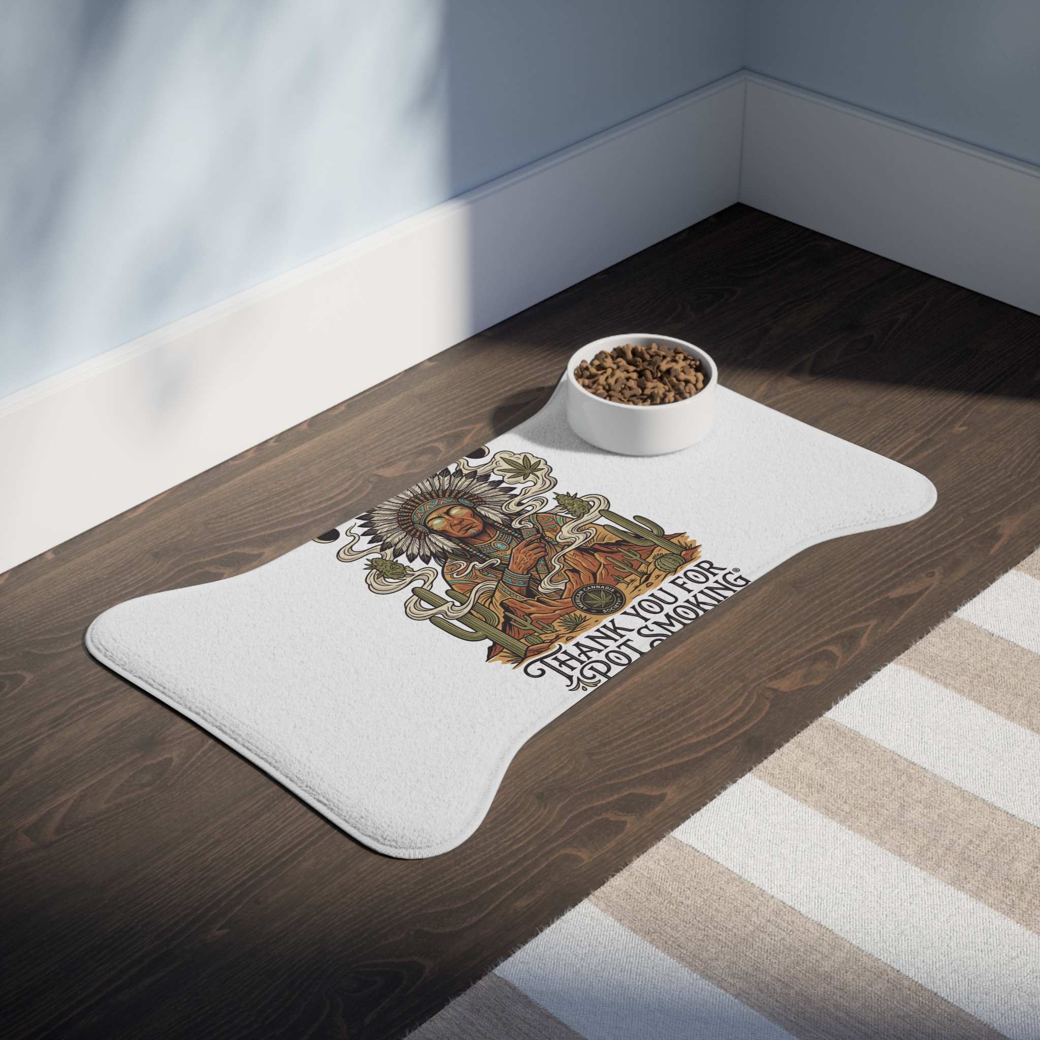 Thank You For Pot Smoking® Anti-Slip Pet Feeding Mat – White – view 7