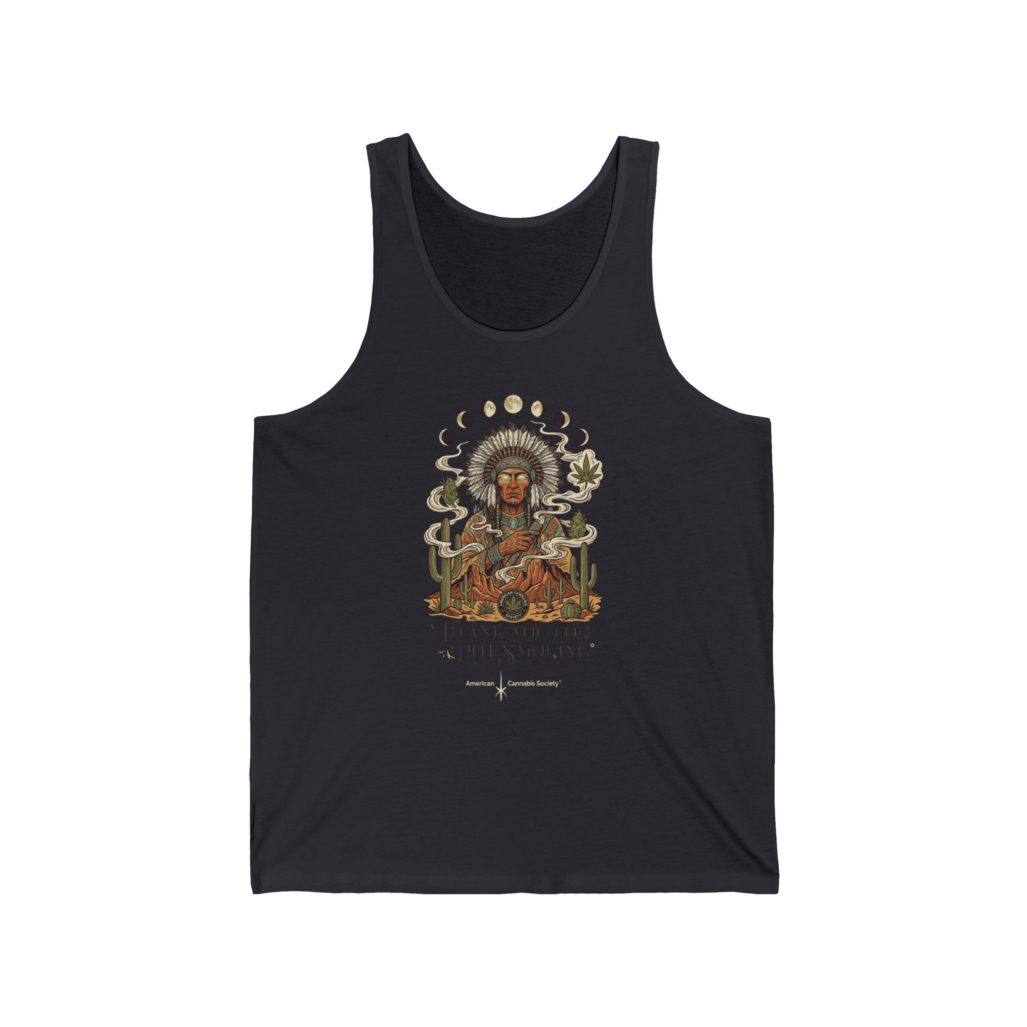 Thank You For Pot Smoking® Desert Chief Unisex Jersey Tank – Dark Grey