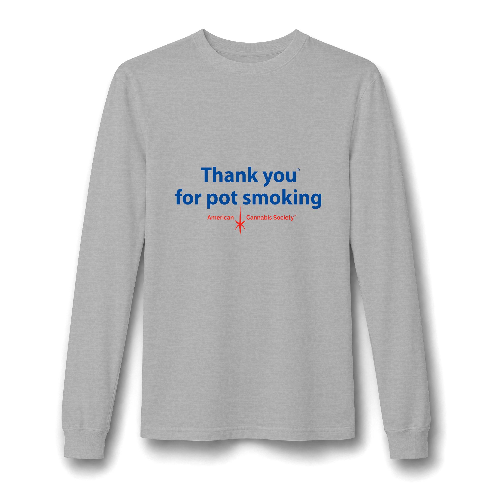 Thank You For Pot Smoking® Unisex Fine Jersey Long Sleeve Tee – Heather Grey