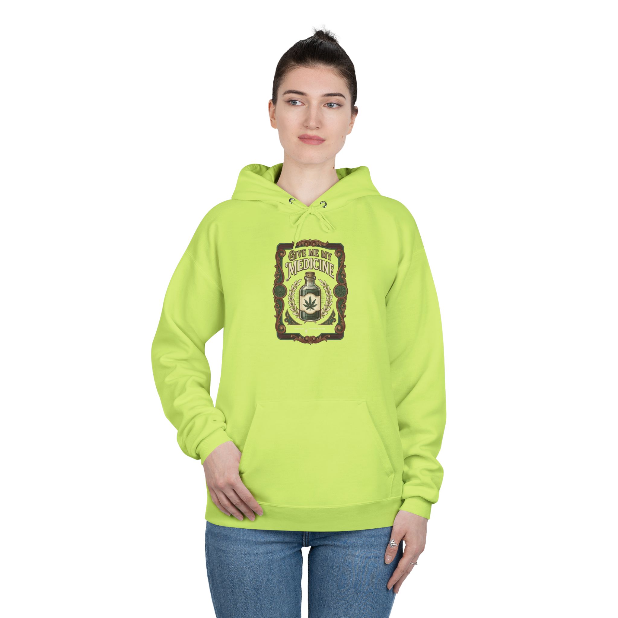 Give Me My Medicine™ Unisex Pullover Hoodie – Safety Green – view 3