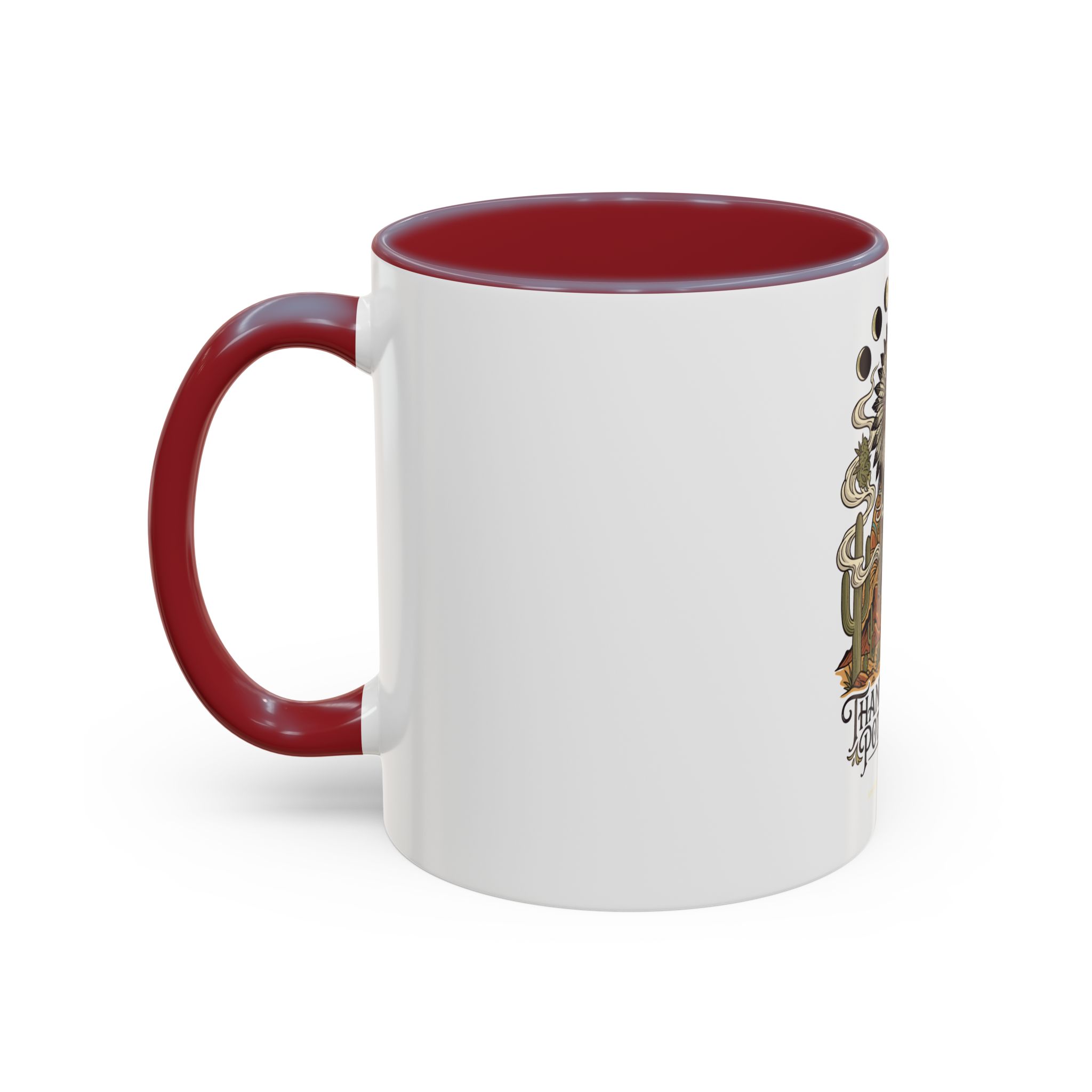 Thank You For Pot Smoking® Colored Interior Coffee Mug – Maroon – view 3